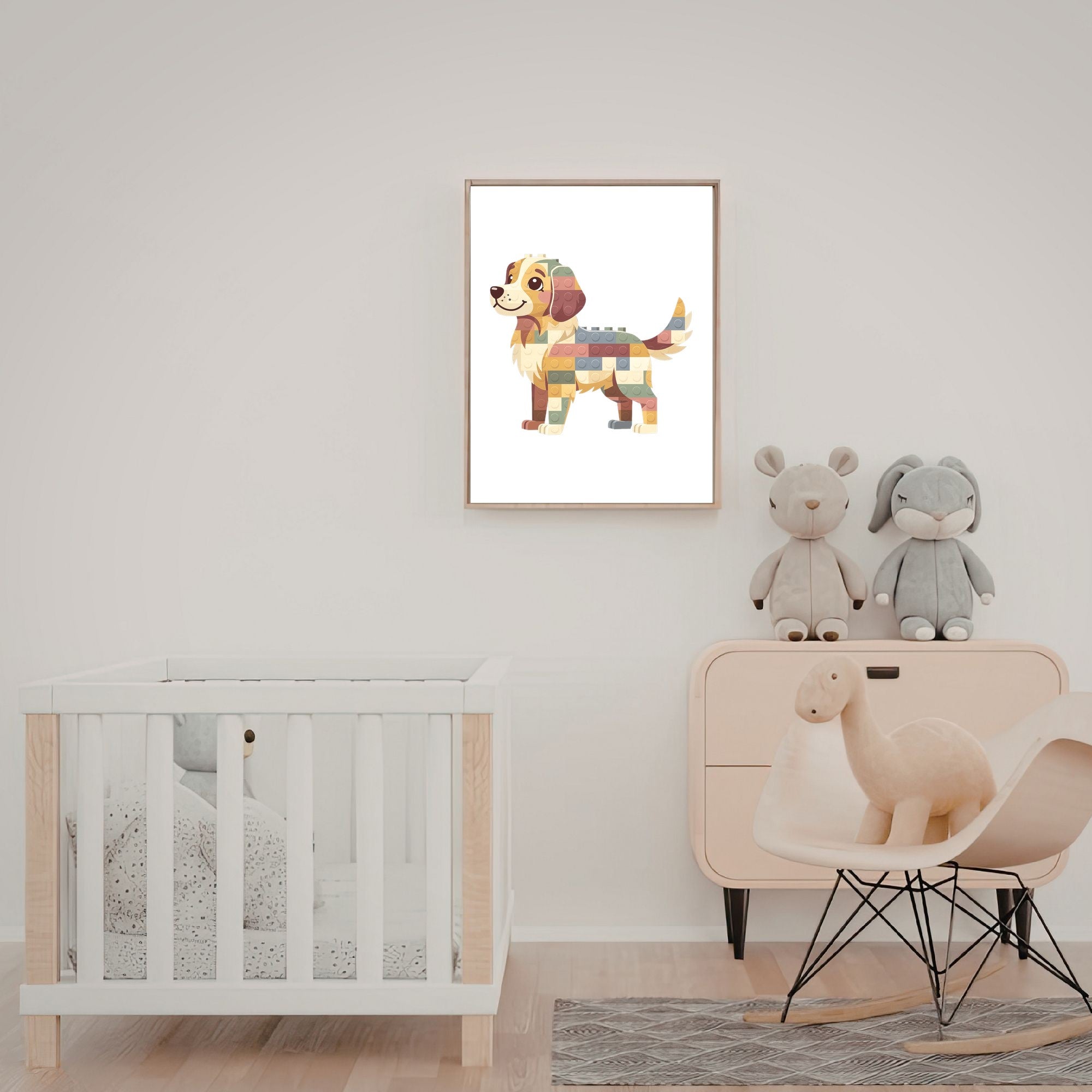 Golden Retriever Lego Dog - White