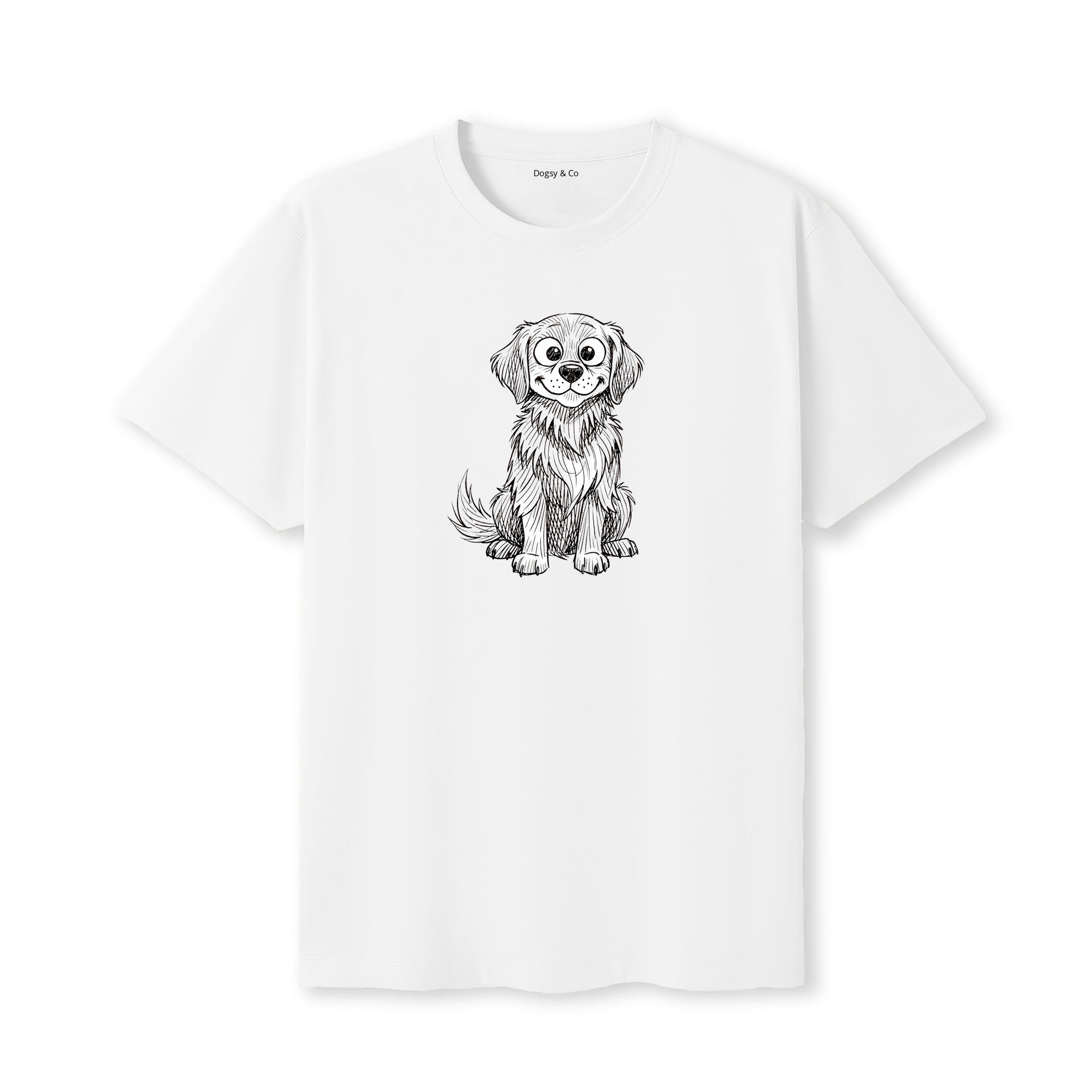 Golden Retriever Scraggy Dog T-Shirt - White