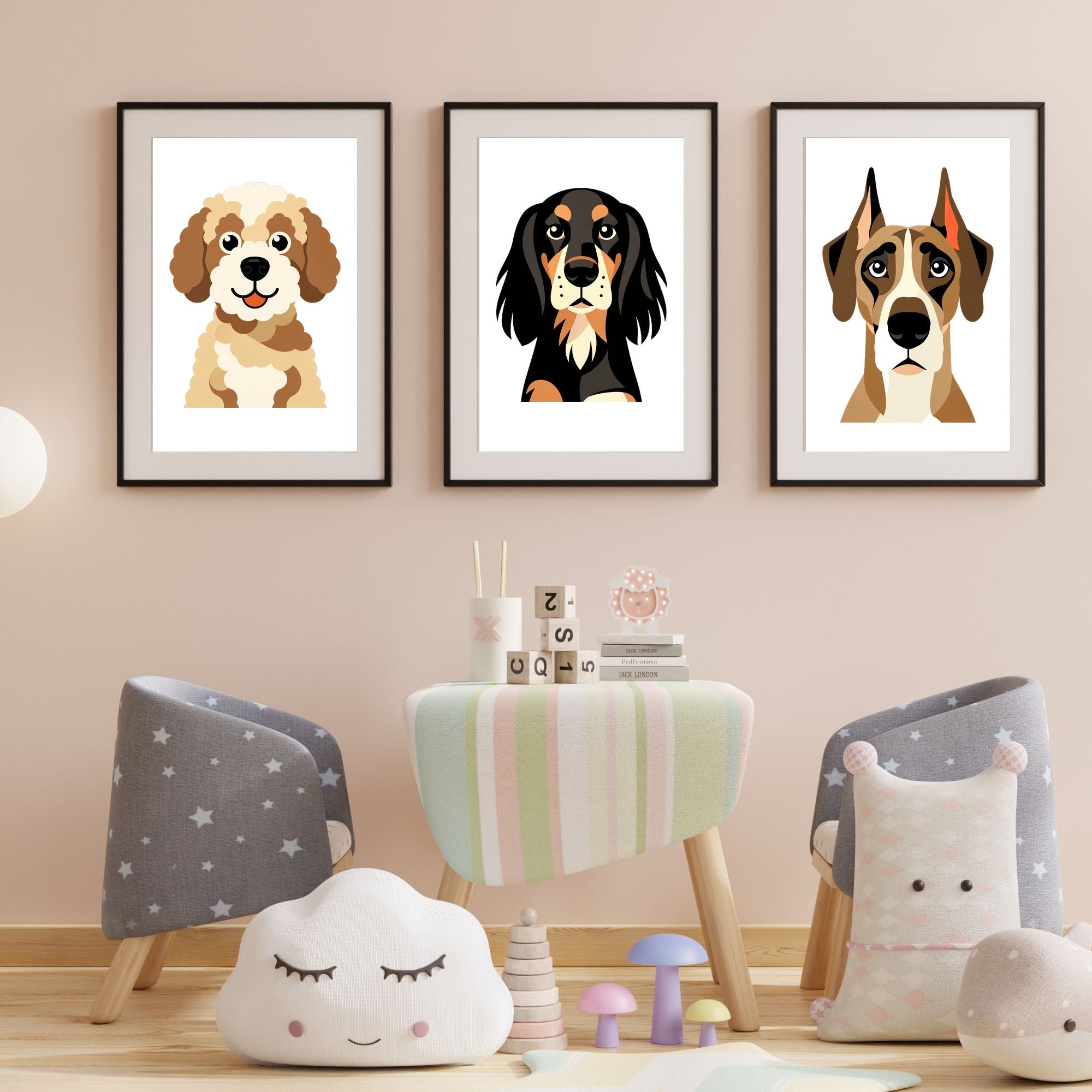 Bold Block Art Print - Framed Nursery Mockup