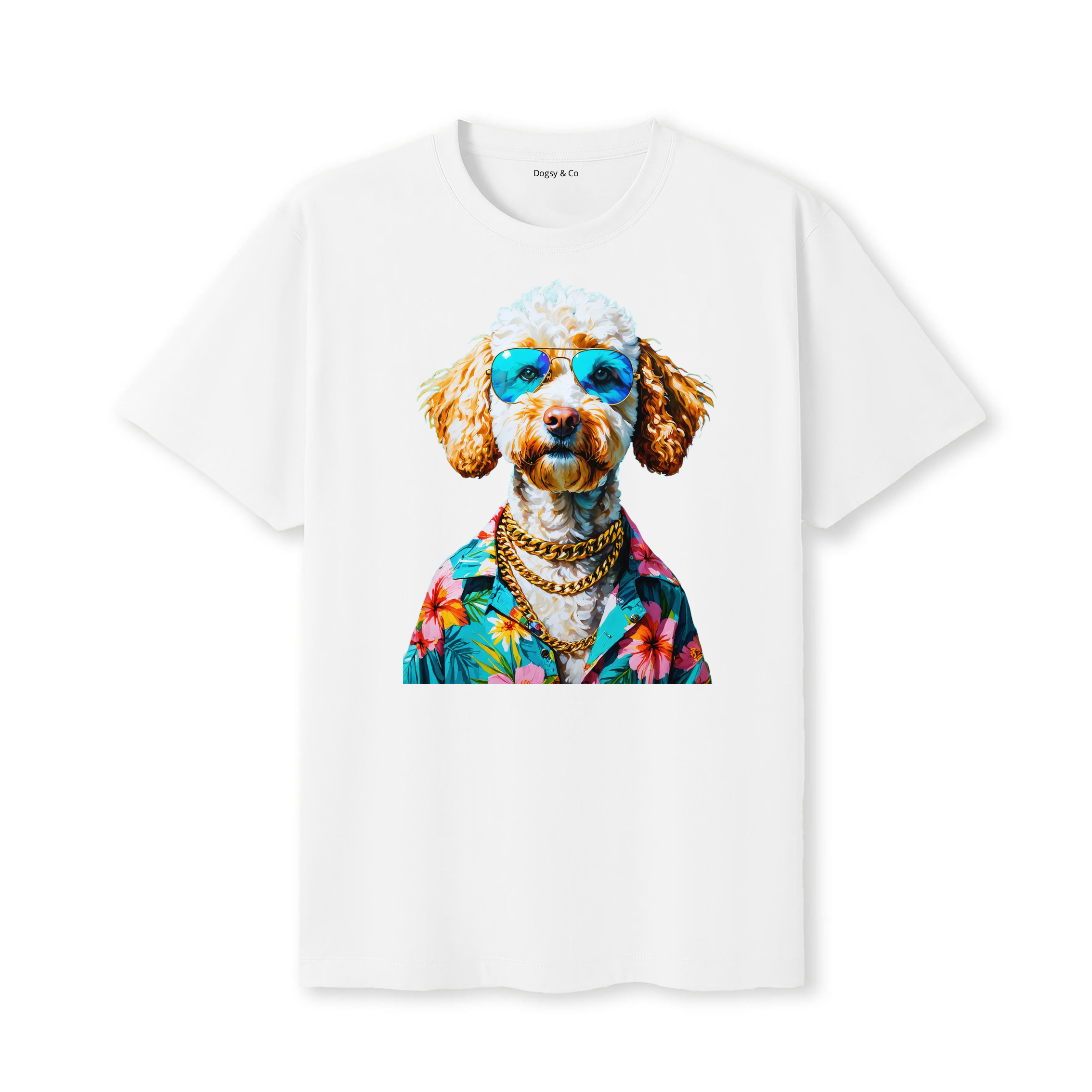 Goldendoodle Hawaii Dog T-Shirt - White