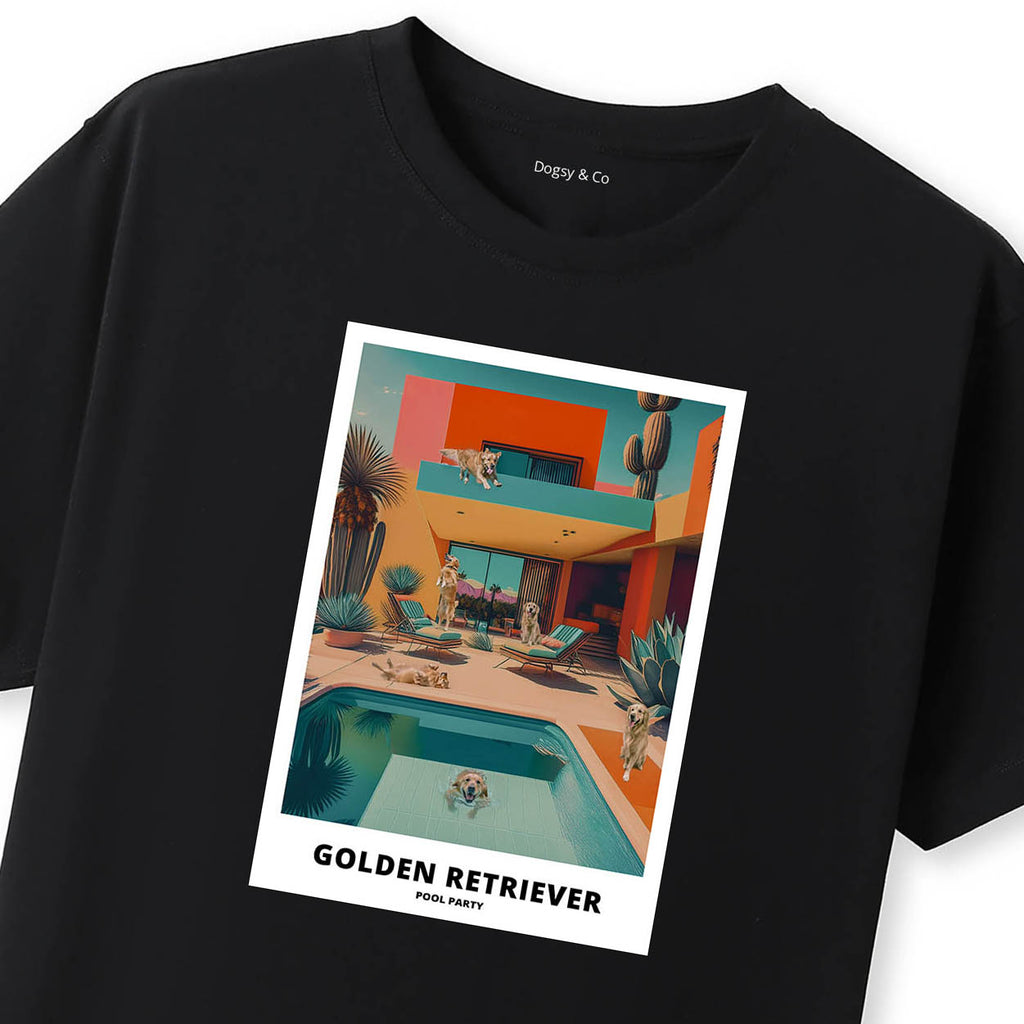 Golden Retriever Pool Party T-shirt
