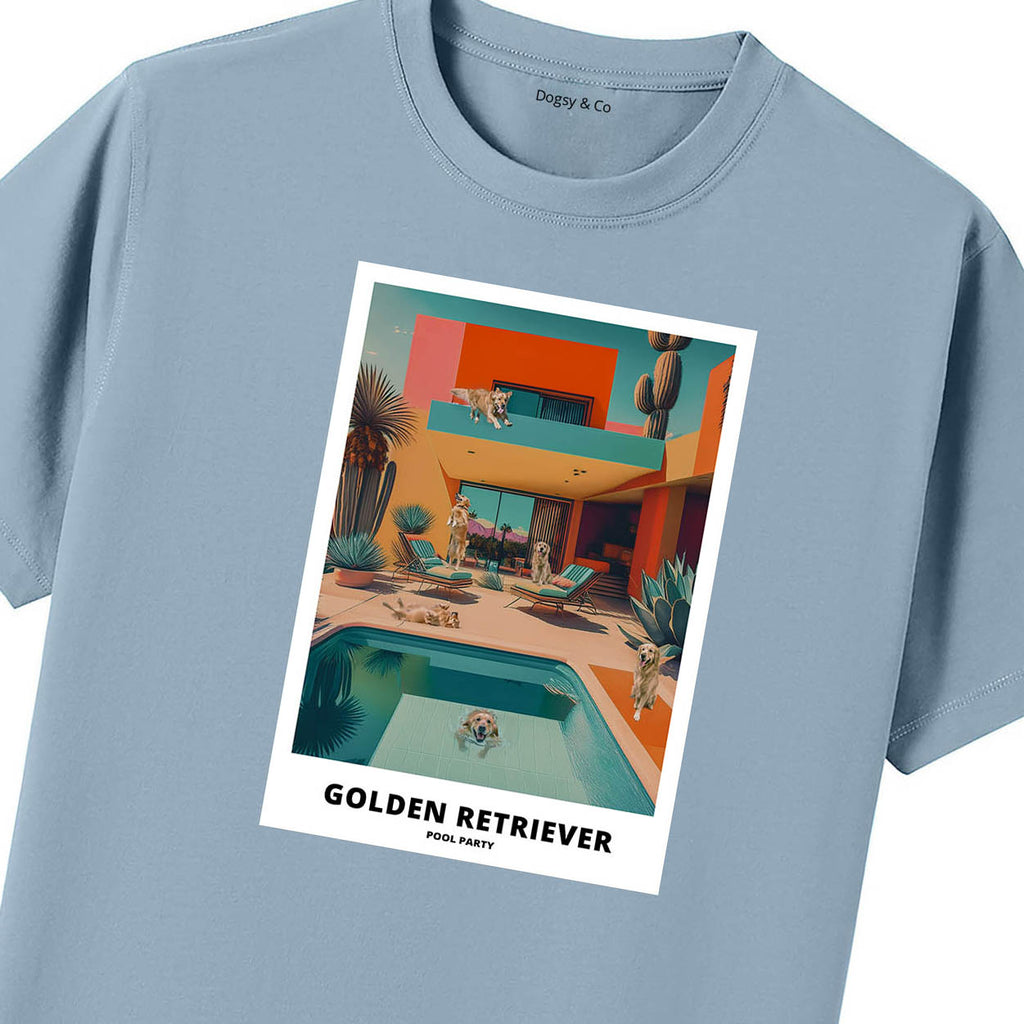 Golden Retriever Pool Party T-shirt