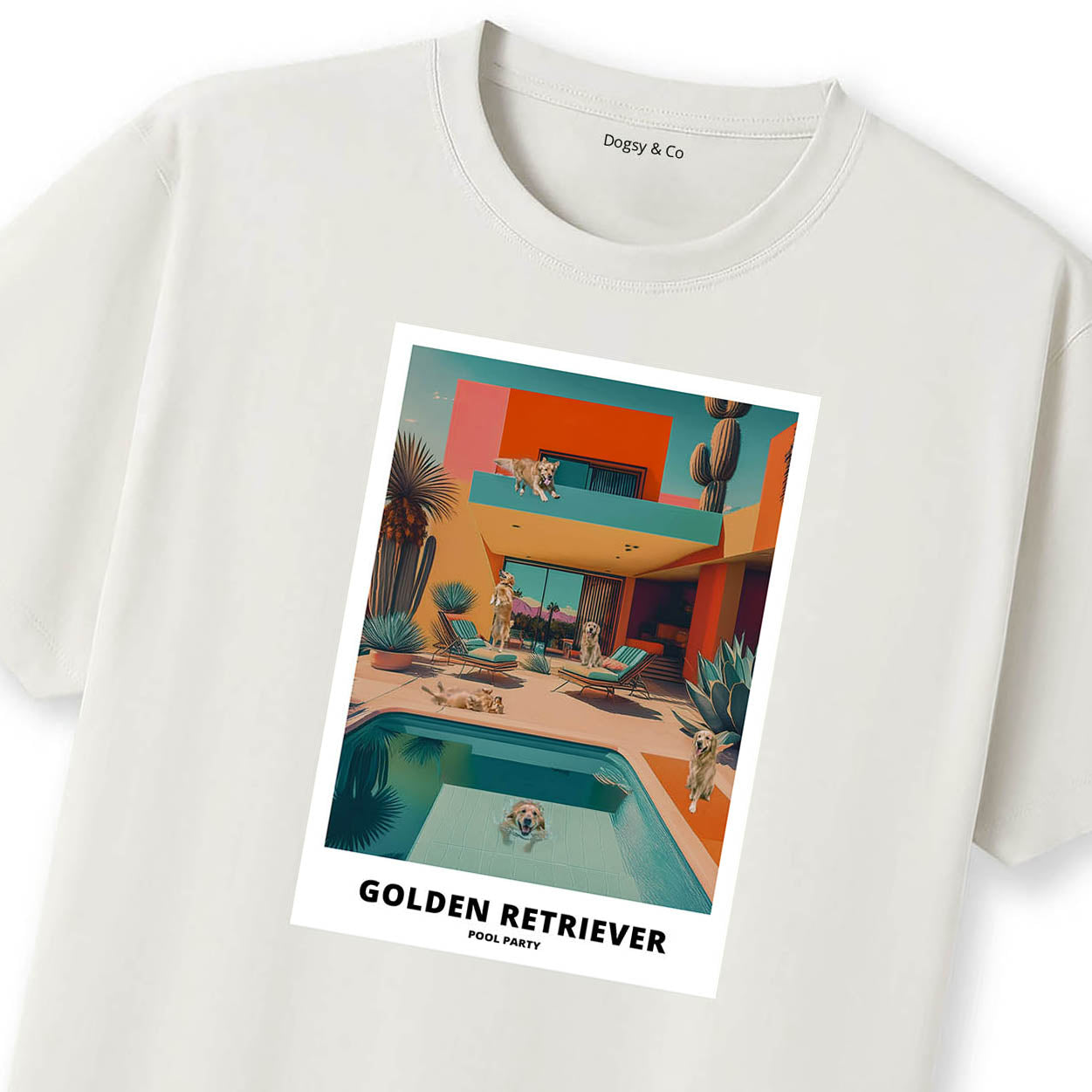 Golden Retriever Pool Party T-shirt