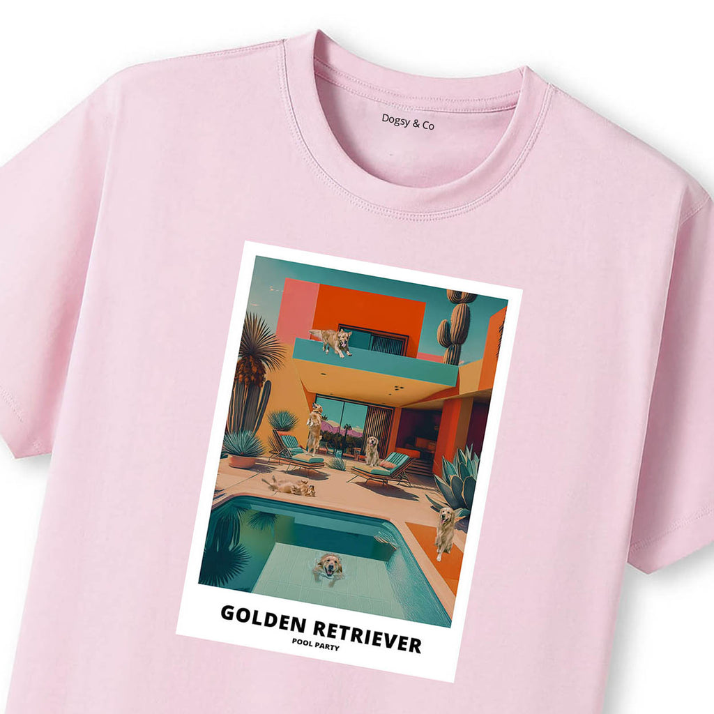 Golden Retriever Pool Party T-shirt
