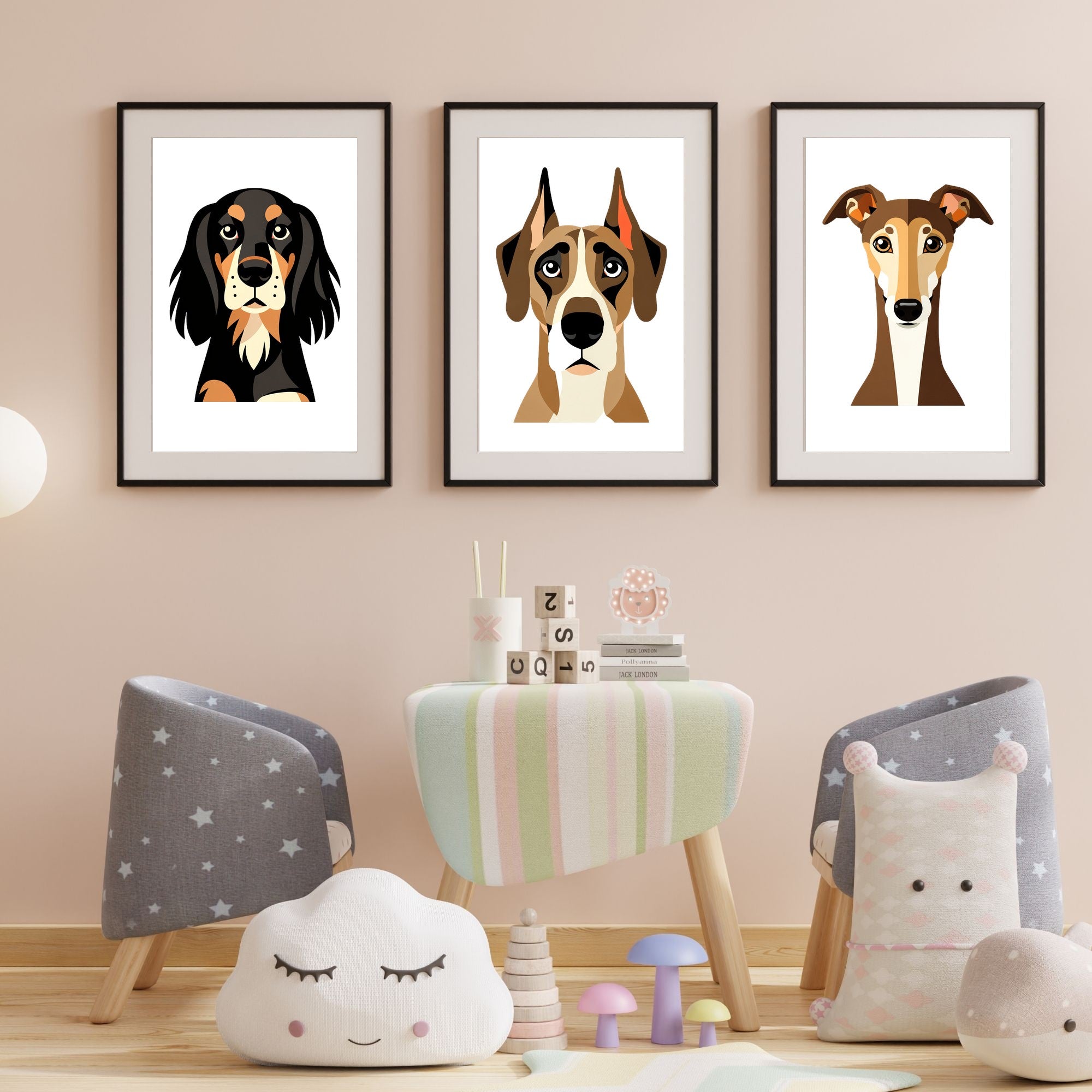 Bold Block Art Print - Framed Nursery Mockup