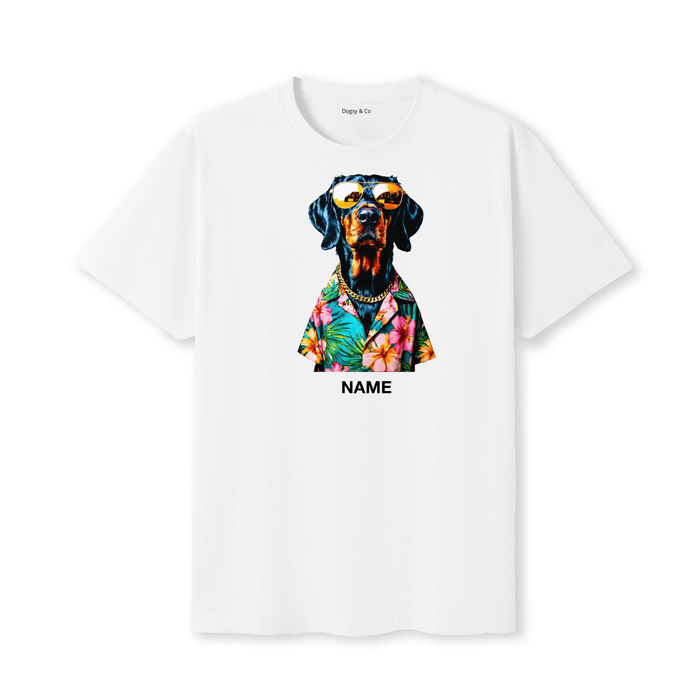 Gordon Setter Hawaii Dog Custom T-Shirt - White