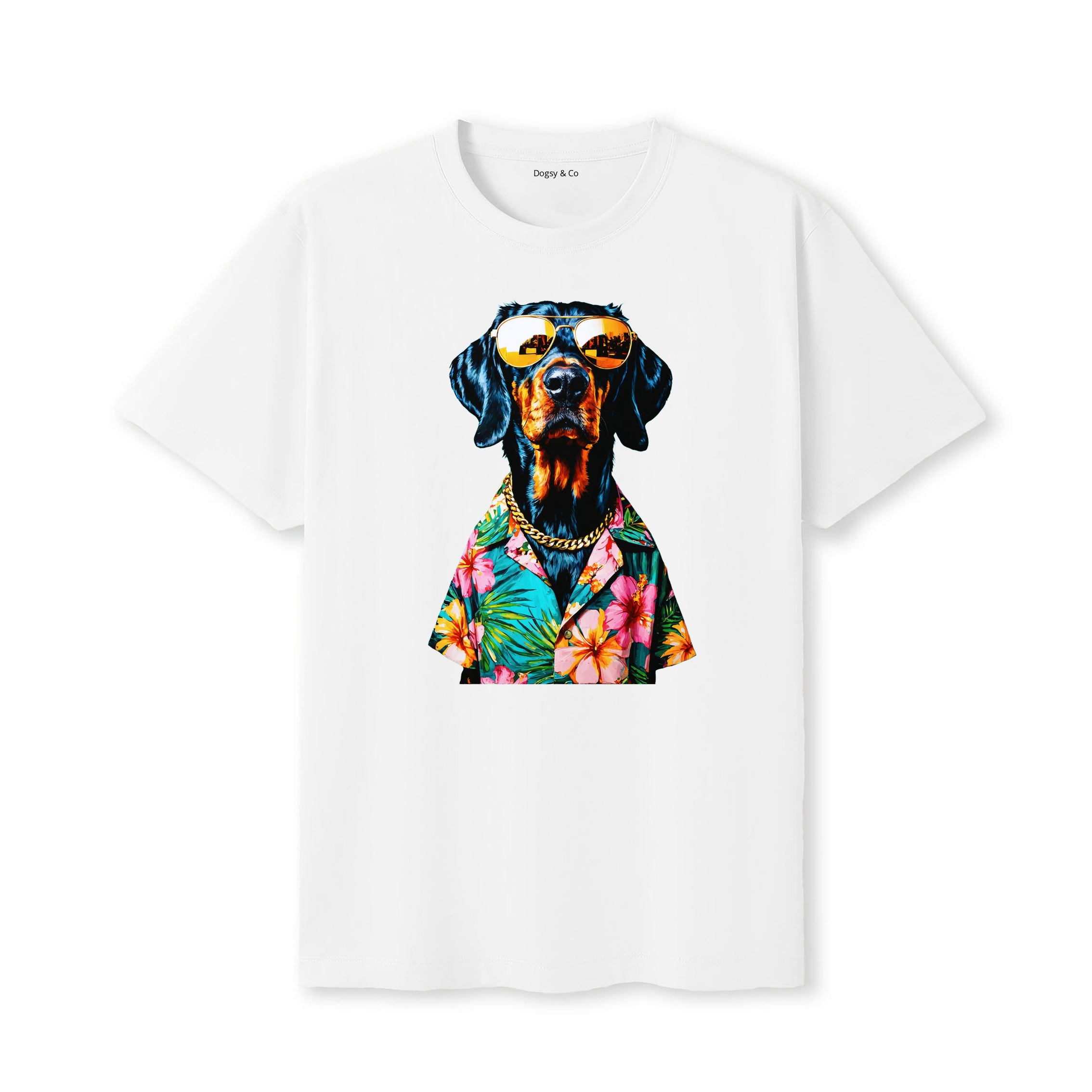 Gordon Setter Hawaii Dog T-Shirt - White