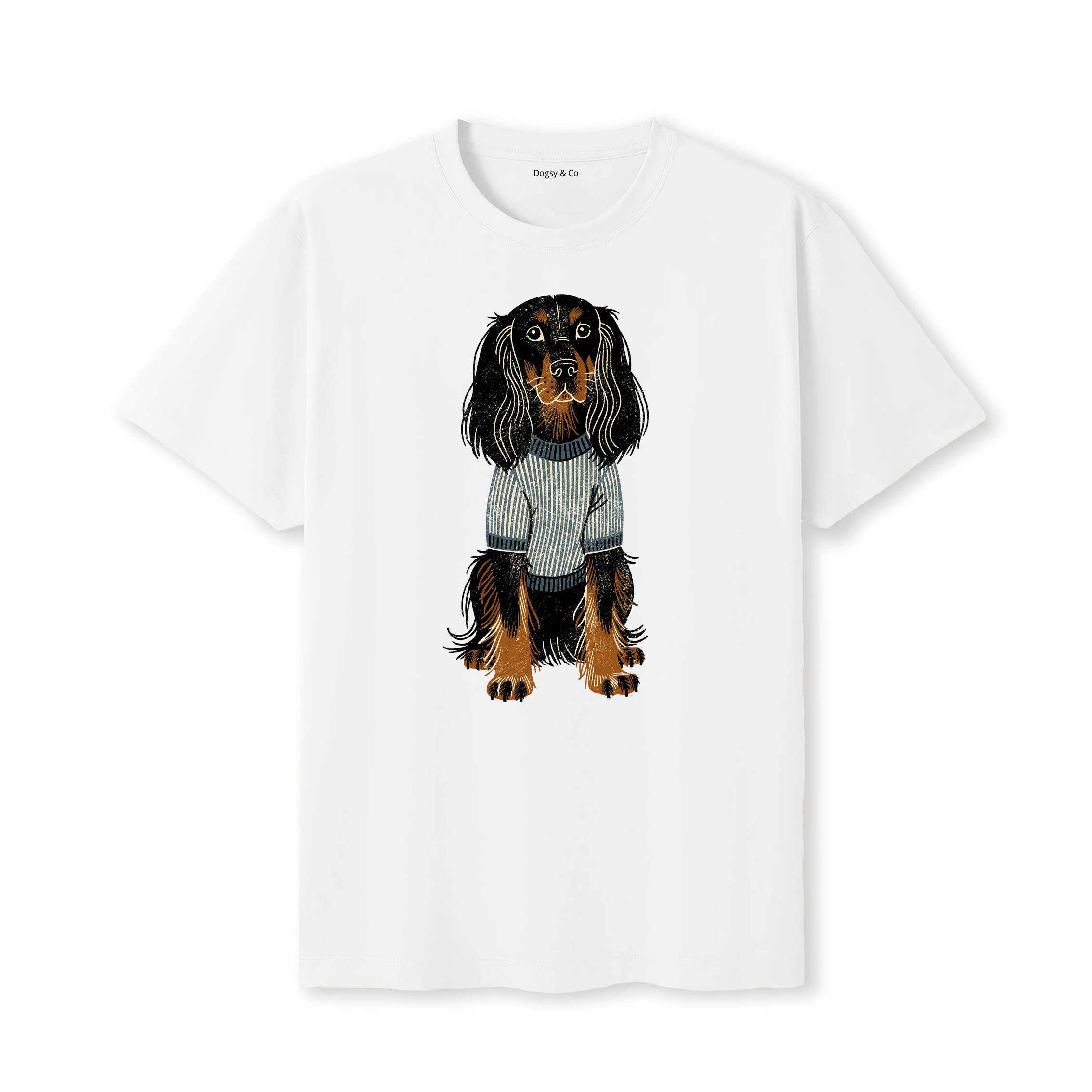Gordon Setter Jumper Dog T-Shirt - White