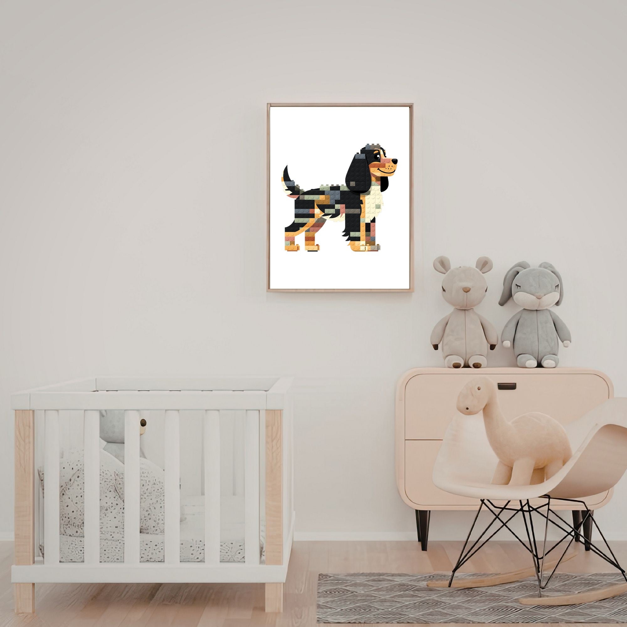 Gordon Setter Lego Dog - White