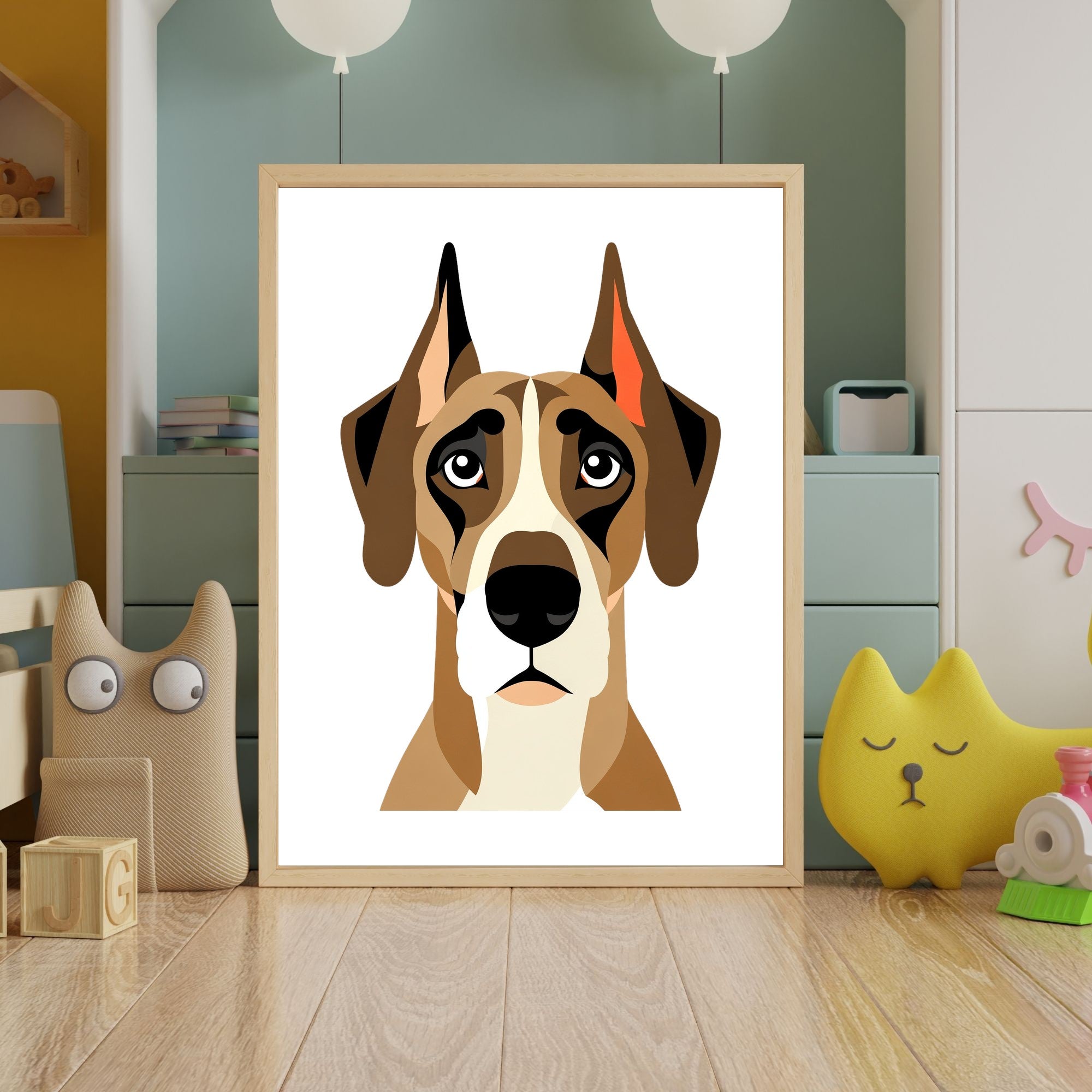 Bold Block Art Print - Framed Nursery Mockup