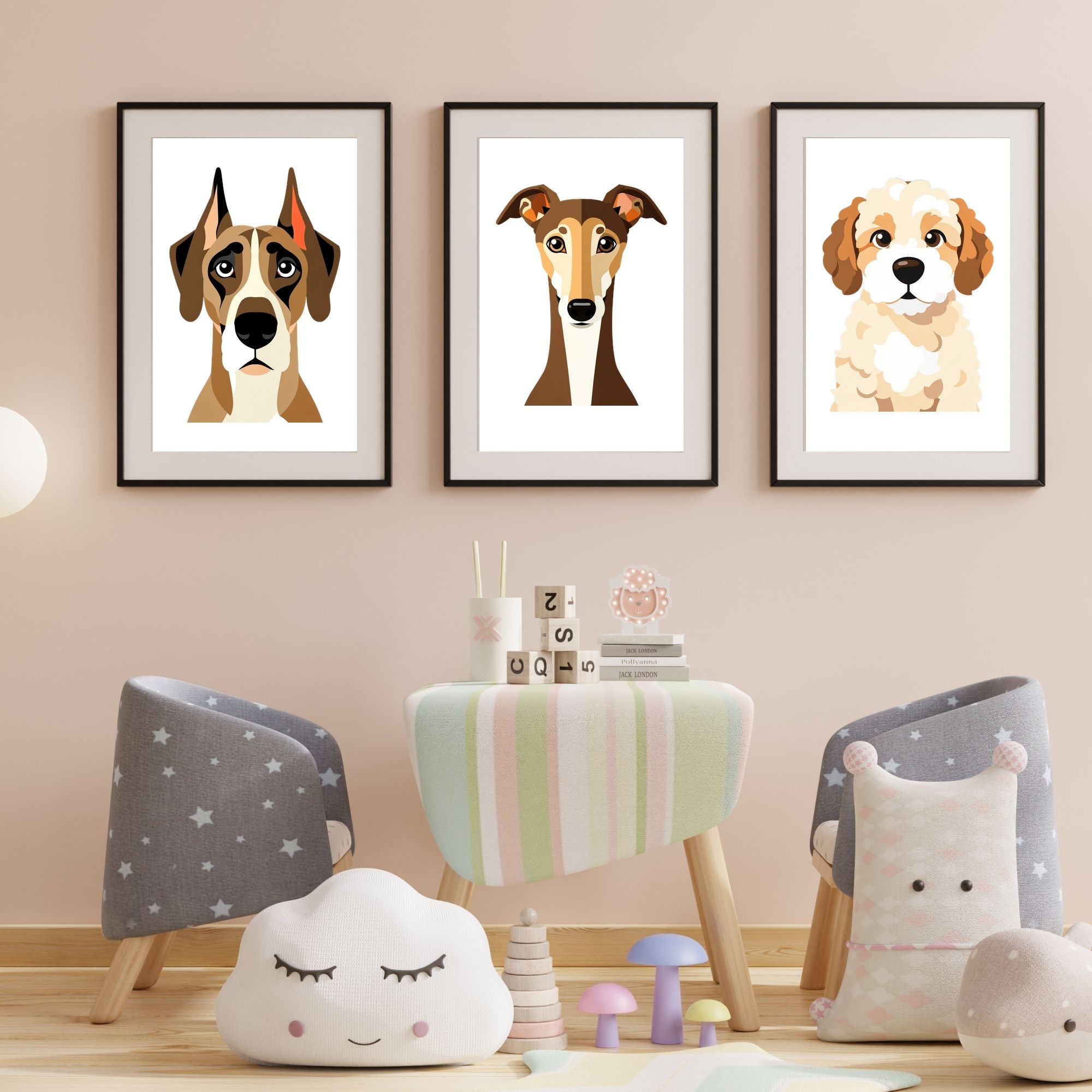 Bold Block Art Print - Framed Nursery Mockup