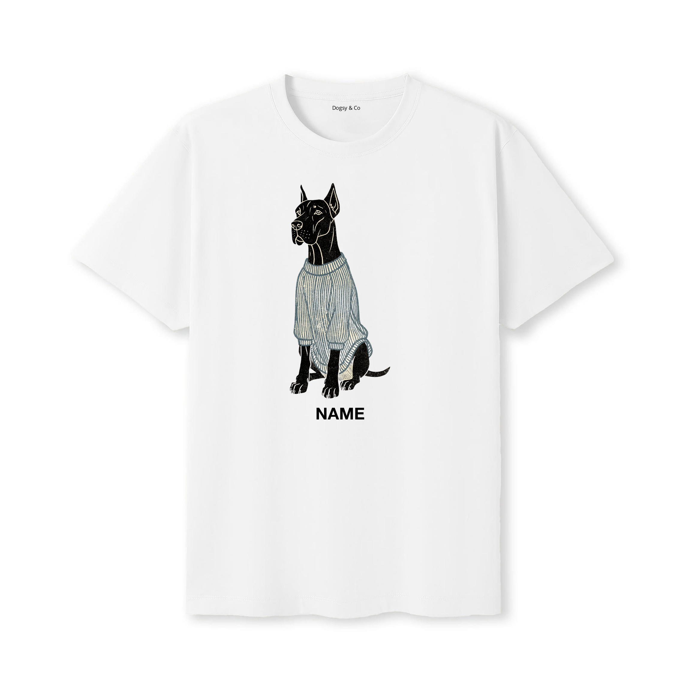 Great Dane Jumper Dog Custom T-Shirt - White