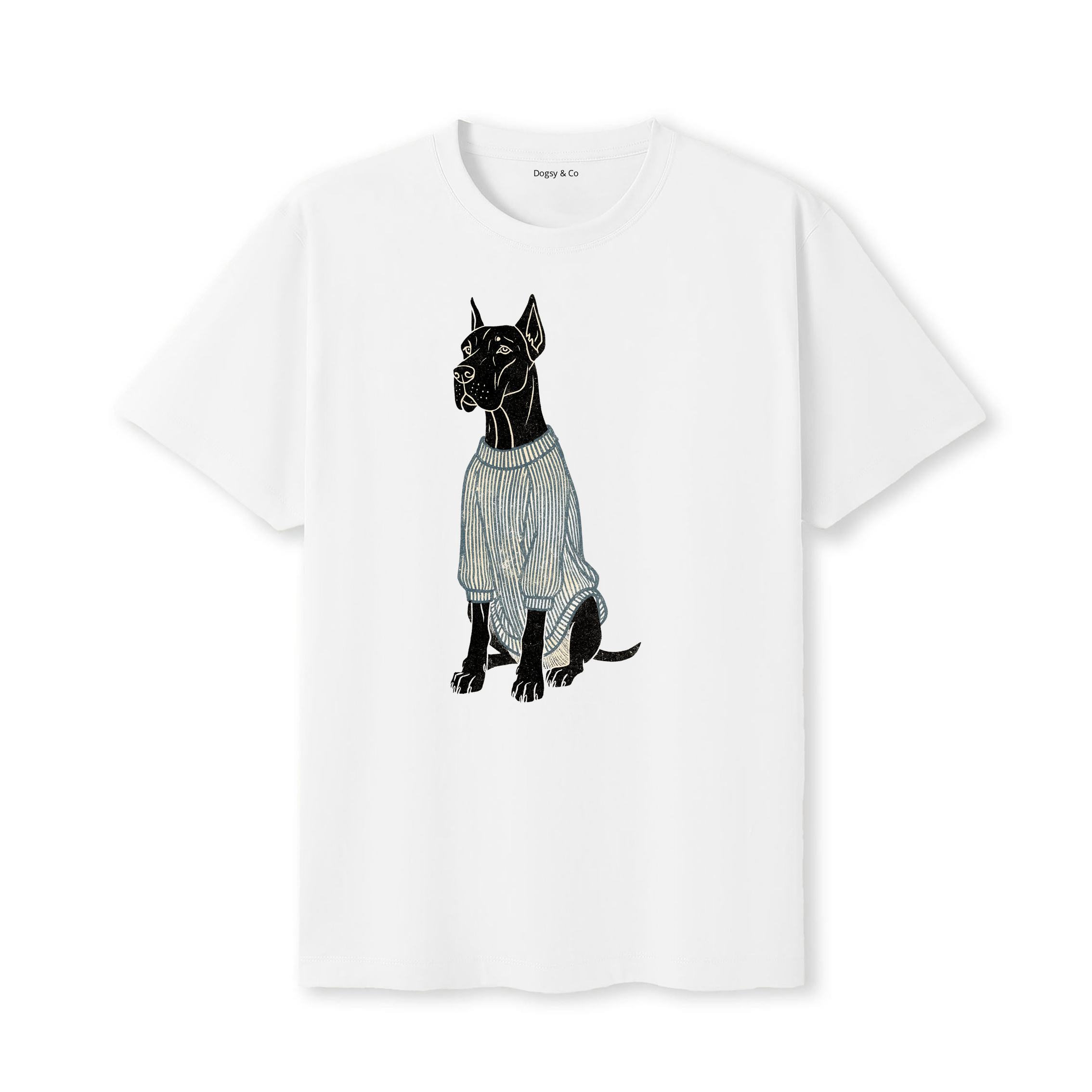 Great Dane Jumper Dog T-Shirt - White