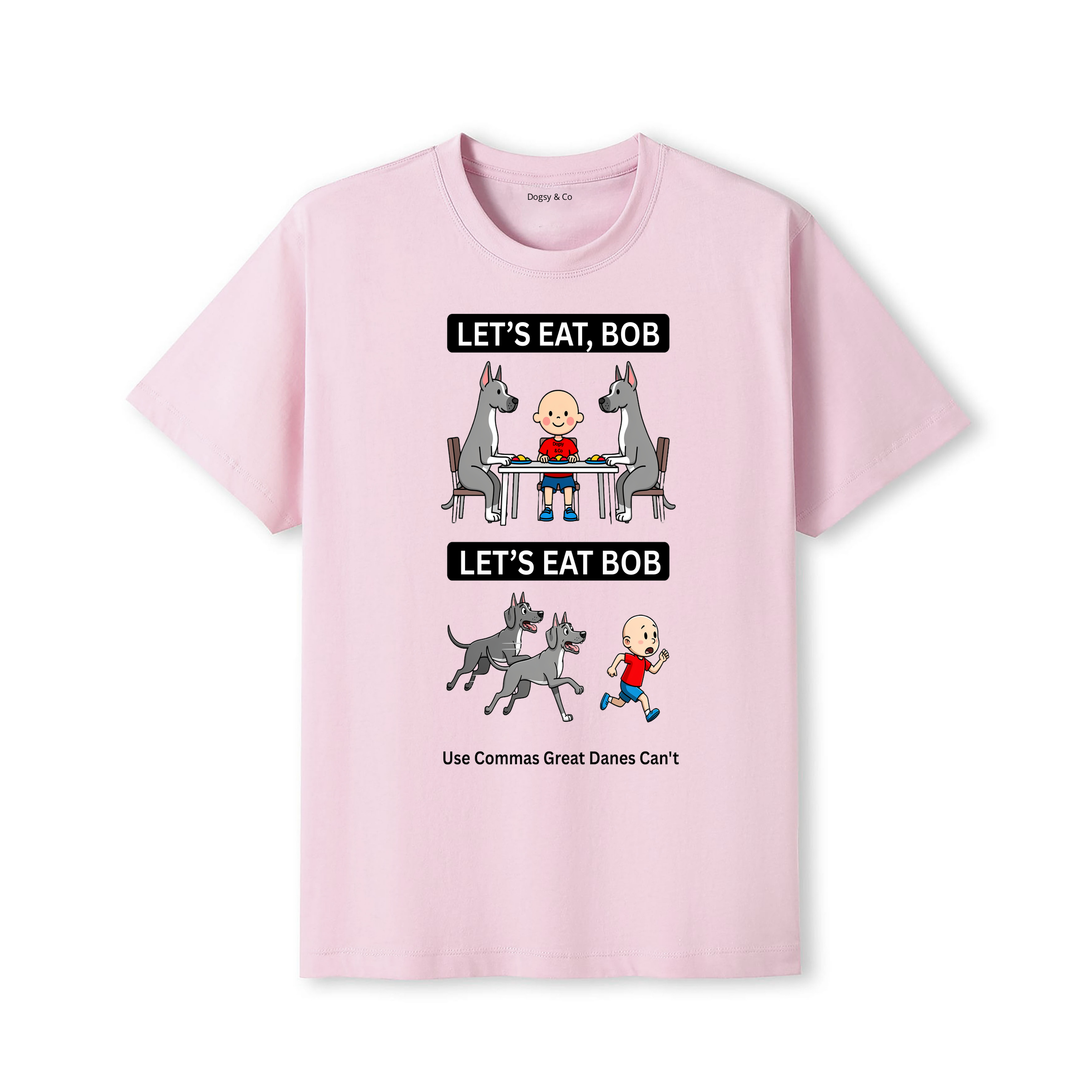 Great Dane Let's Eat Bob T-Shirt - dusty pink
