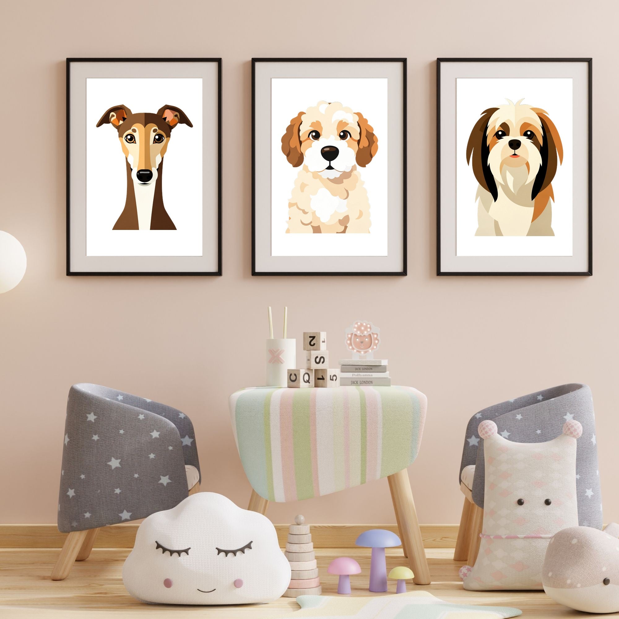 Bold Block Art Print - Framed Nursery Mockup
