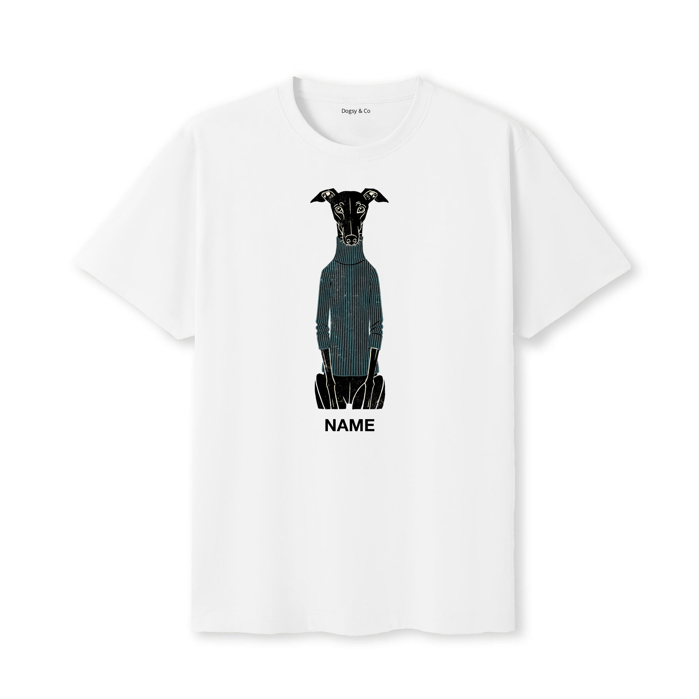 Greyhound Jumper Dog Custom T-Shirt - White