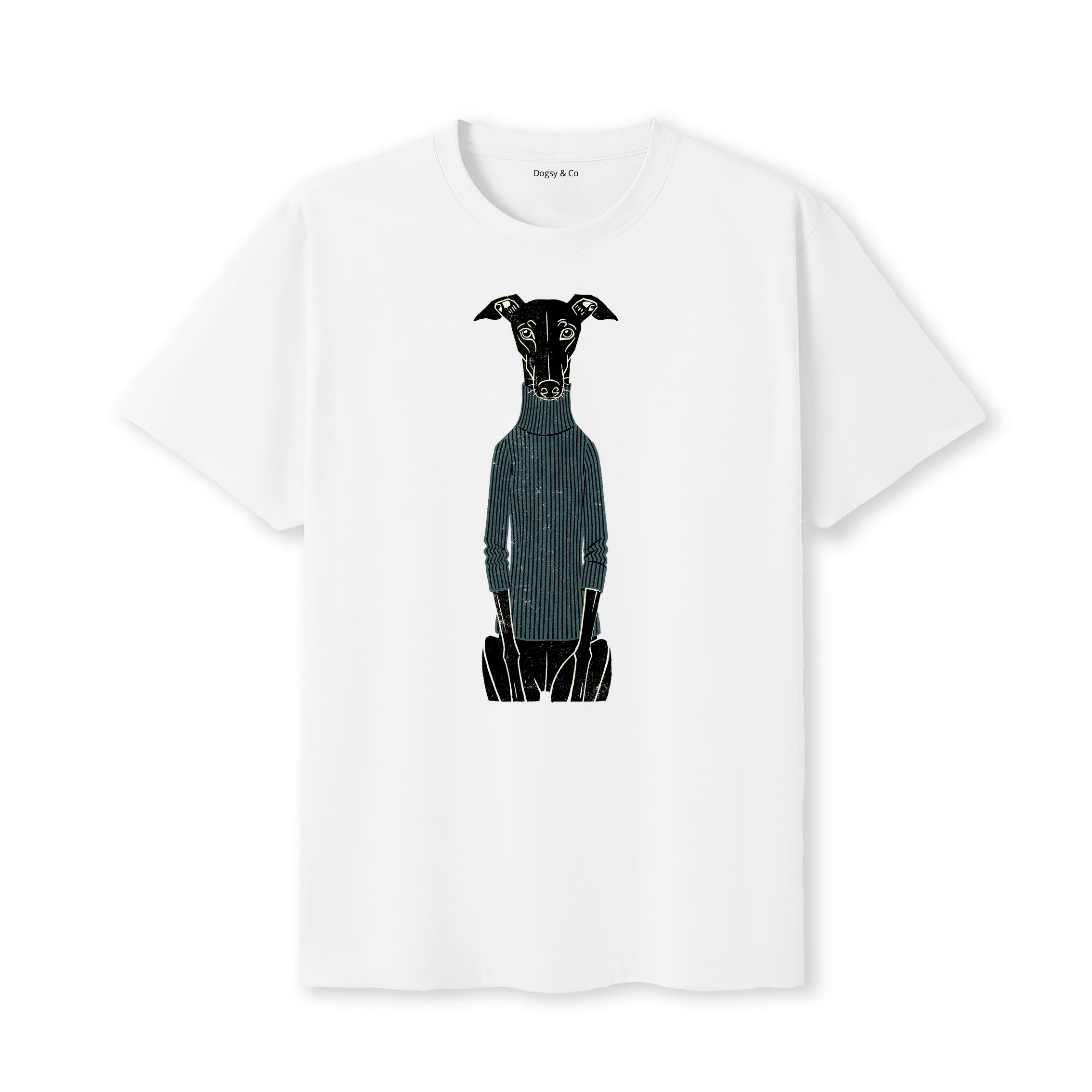 Greyhound Jumper Dog T-Shirt - White