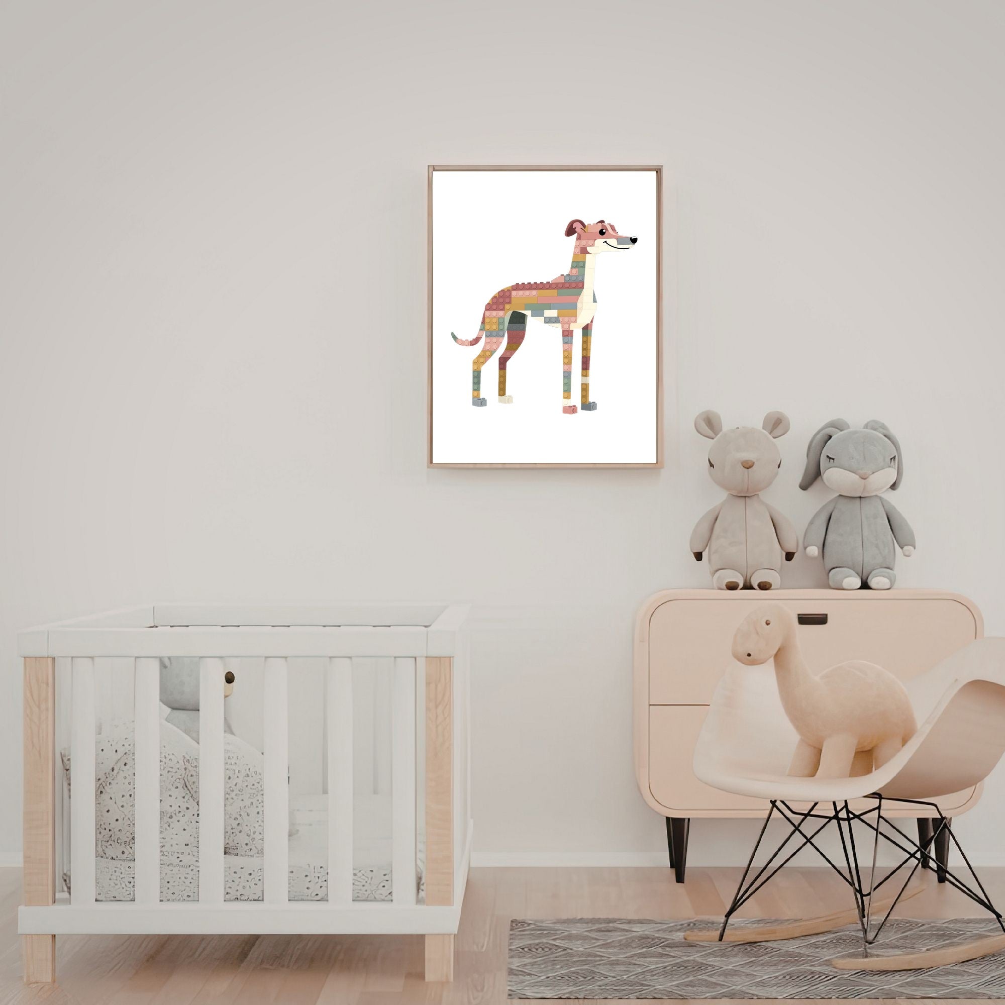 Greyhound Lego Dog - White