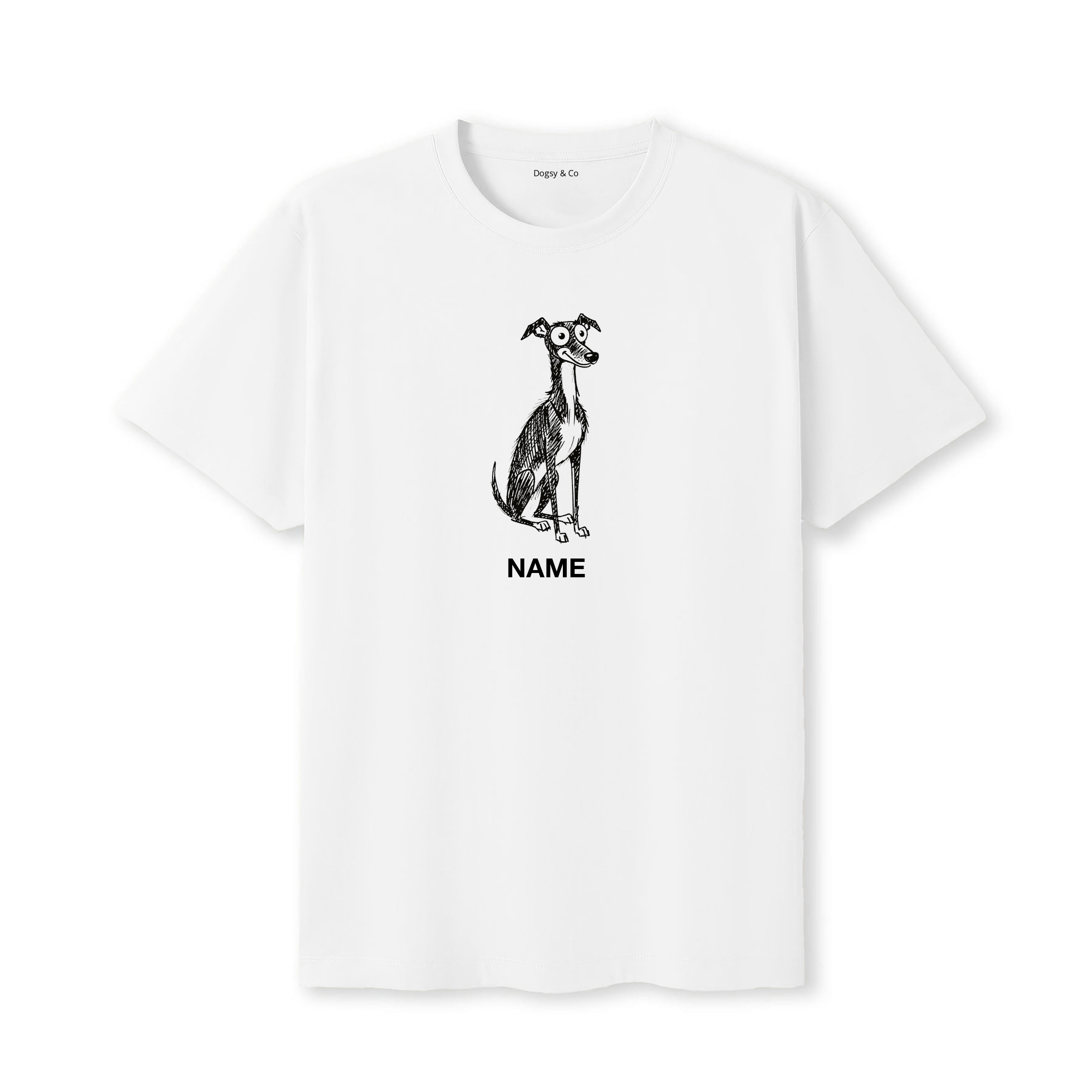 Greyhound Scraggy Dog Custom - White