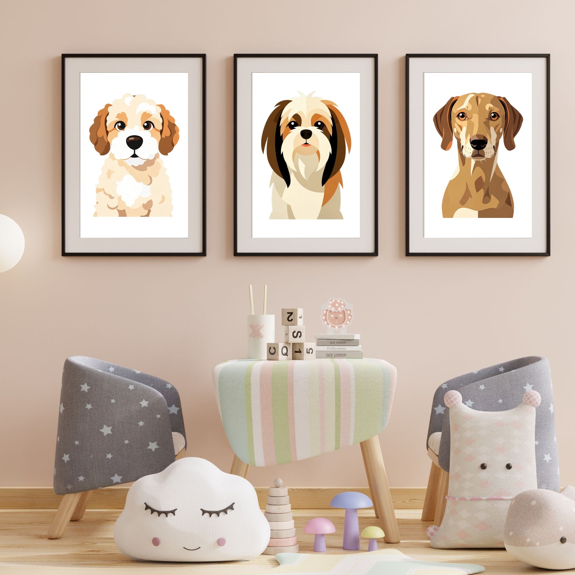 Bold Block Art Print - Framed Nursery Mockup