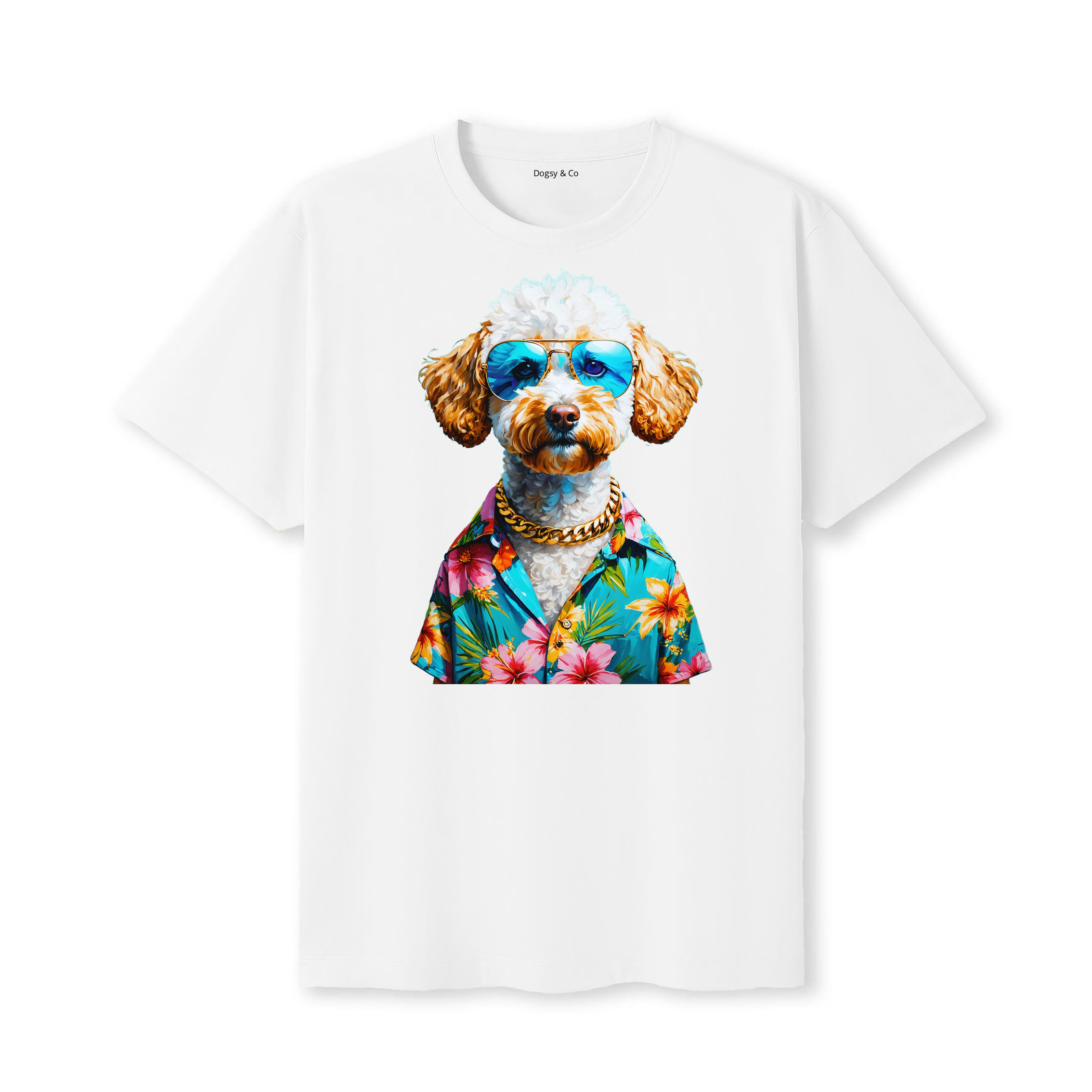 Groodle Hawaii Dog T-Shirt - White