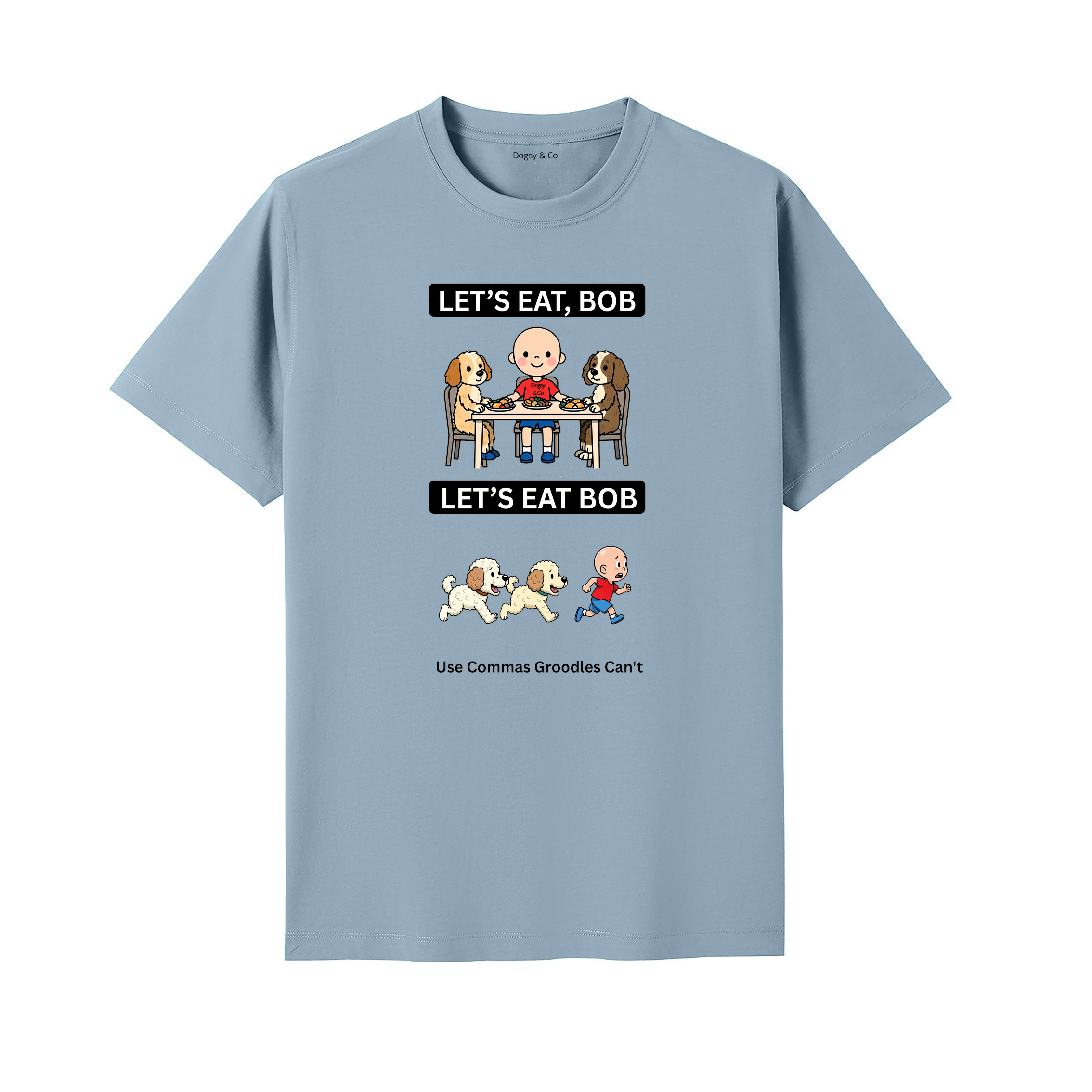 Groodle Let's Eat Bob T-Shirt - seafoam blue