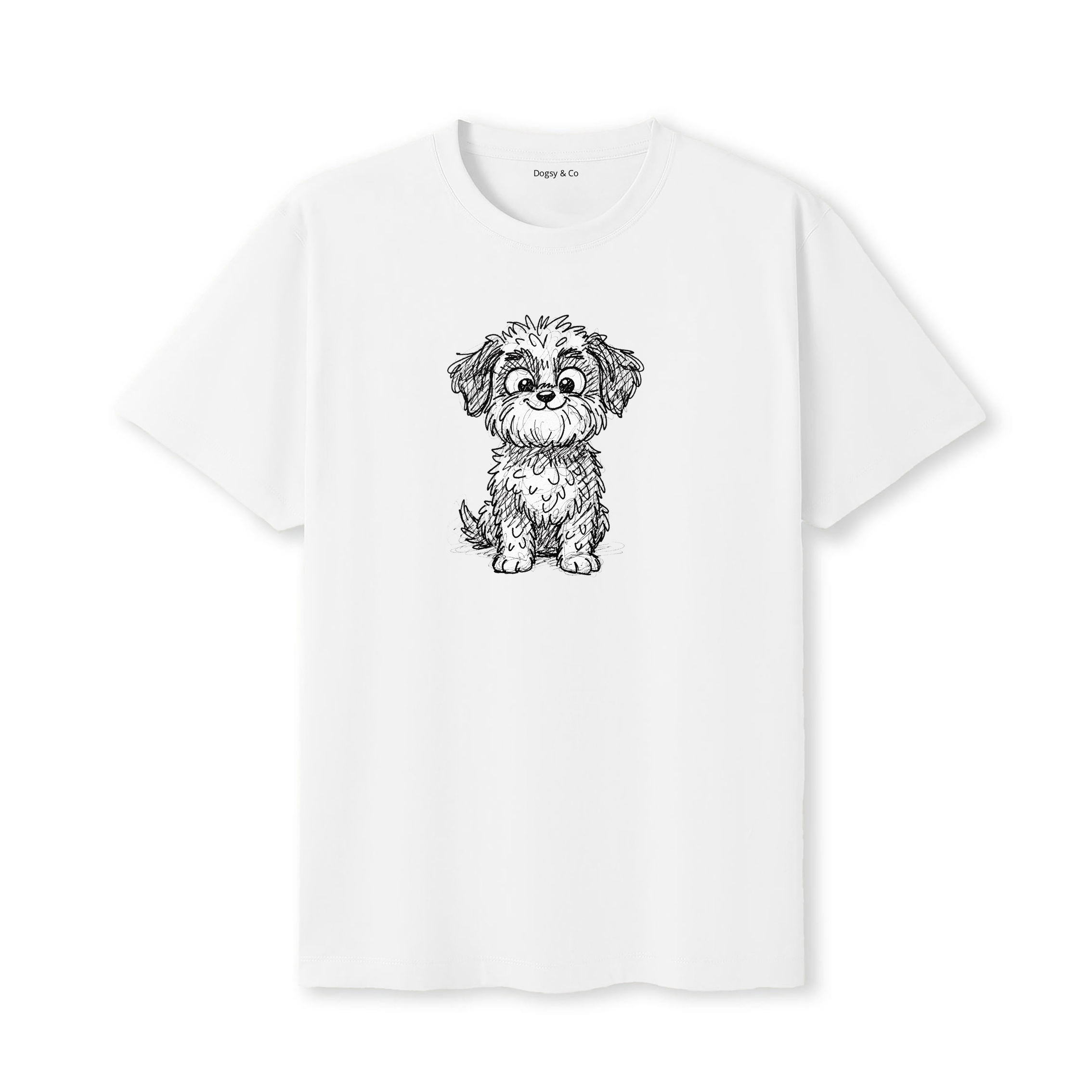 Groodle Scraggy Dog T-Shirt - White