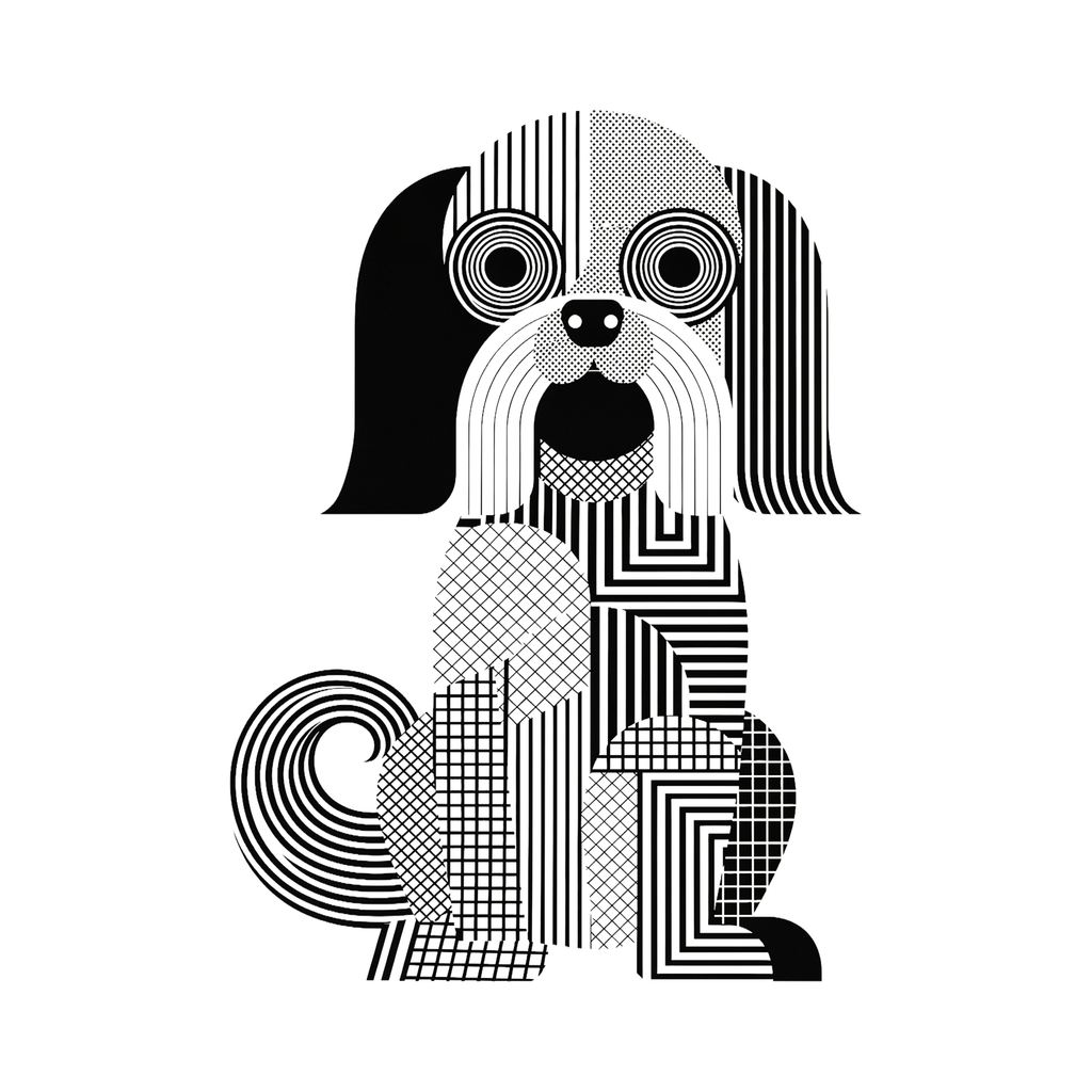 Havanese Geometric Line Art - White