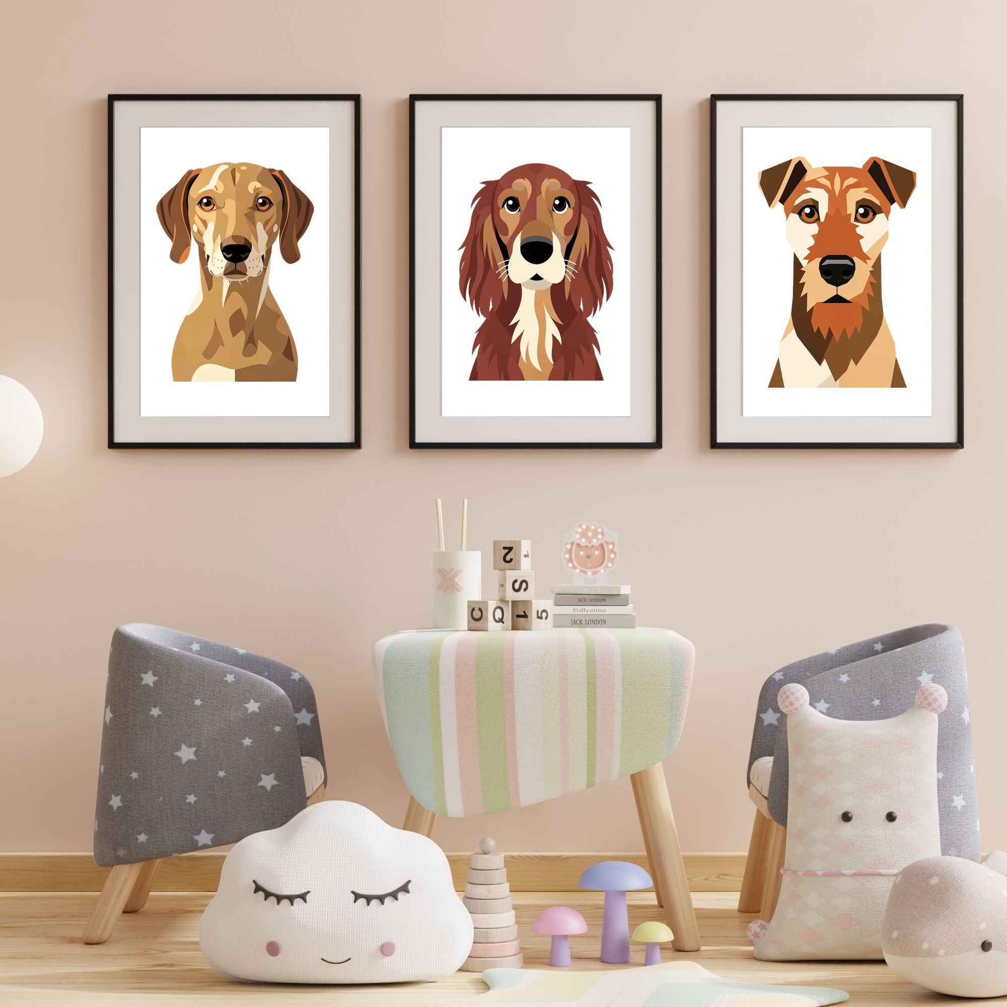 Bold Block Art Print - Framed Nursery Mockup
