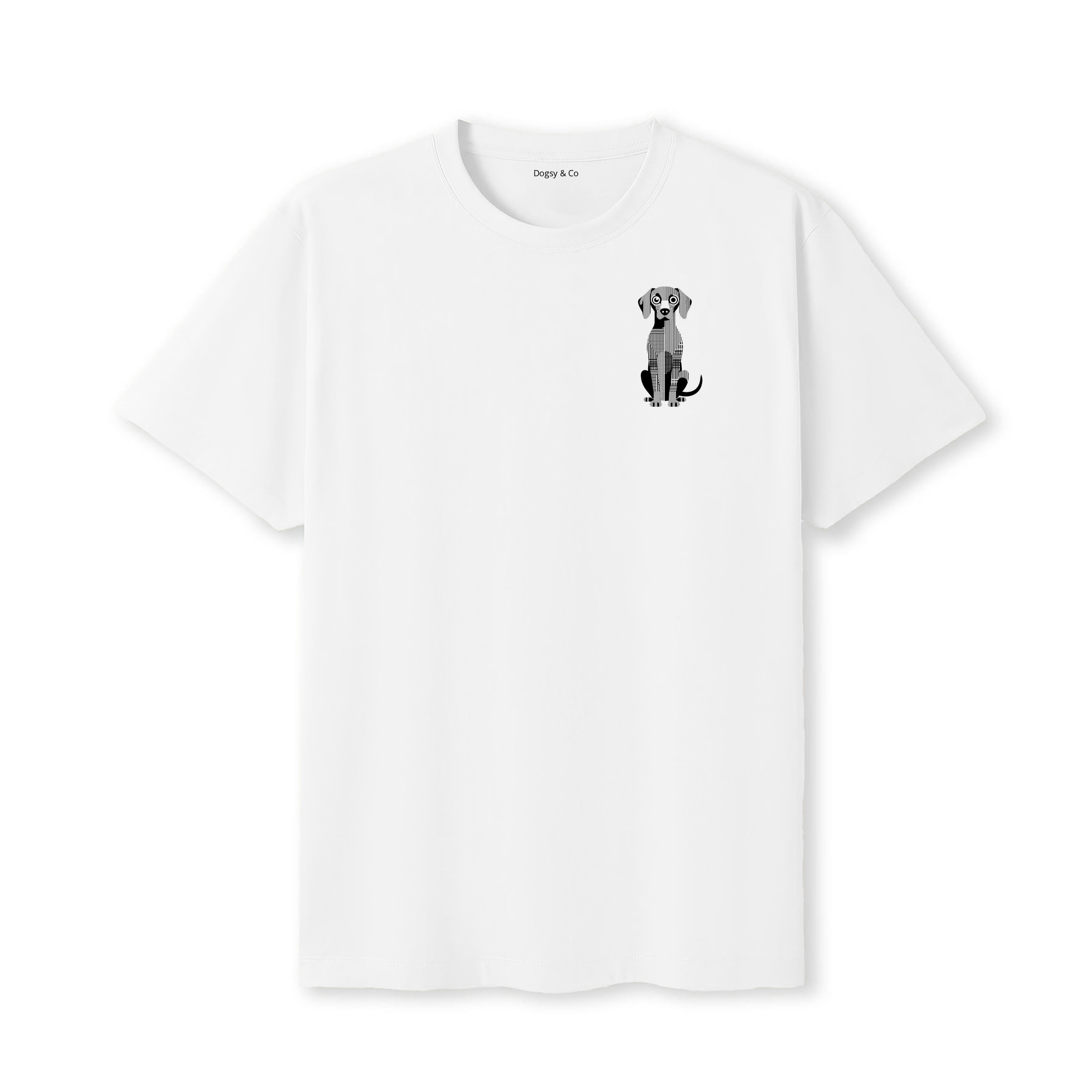 Hungarian Vizsla Geometric Line T-Shirt - White