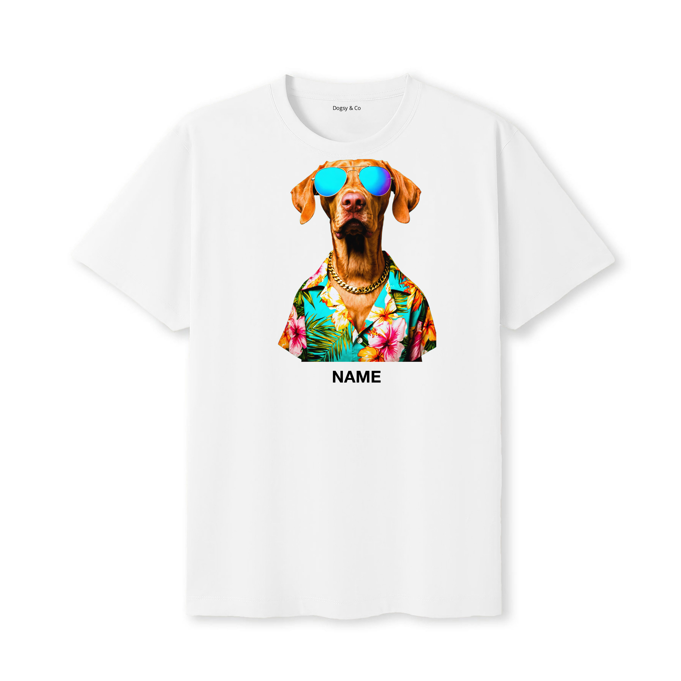 Hungarian Vizsla Hawaii Dog Custom T-Shirt - White