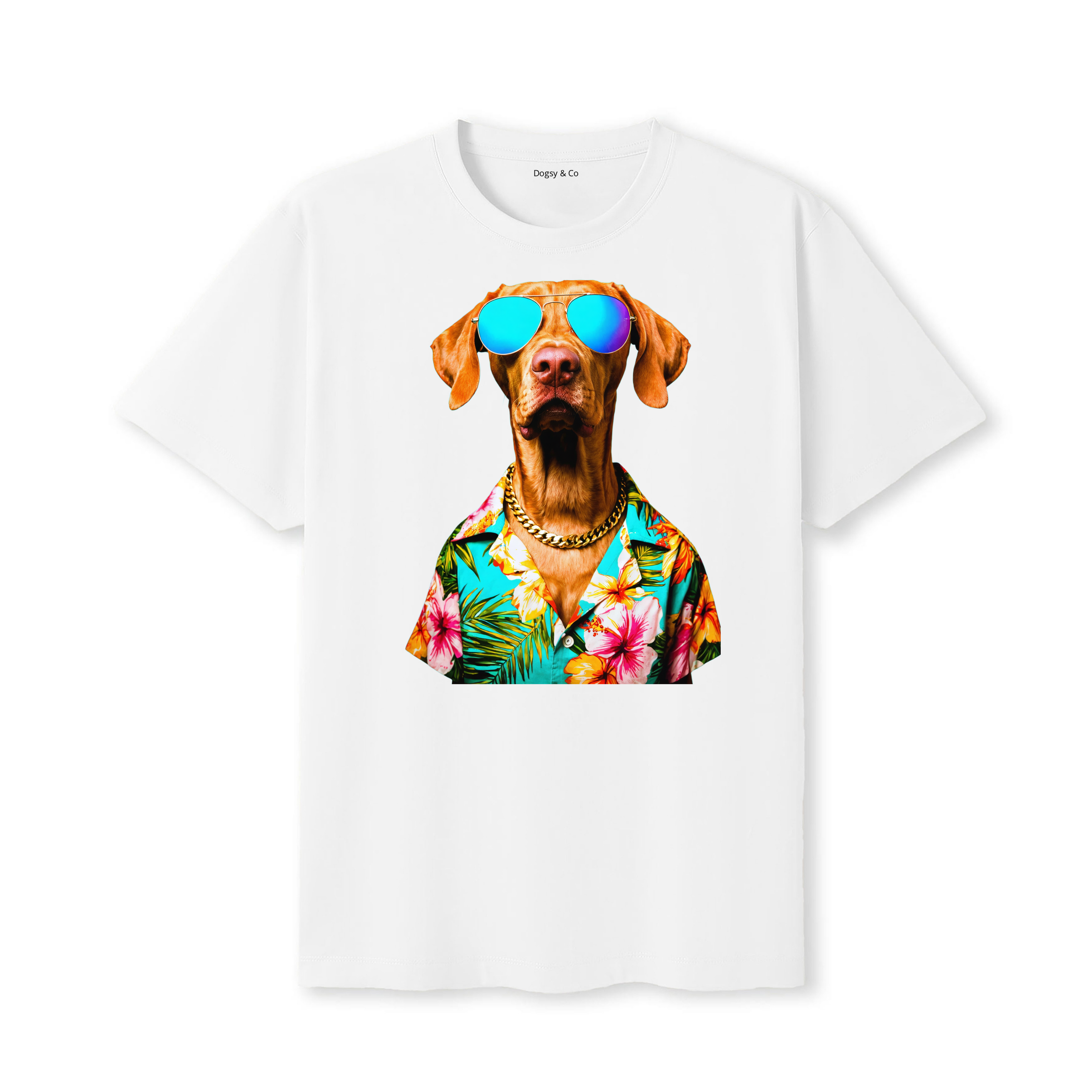 Hungarian Vizsla Hawaii Dog T-Shirt - White