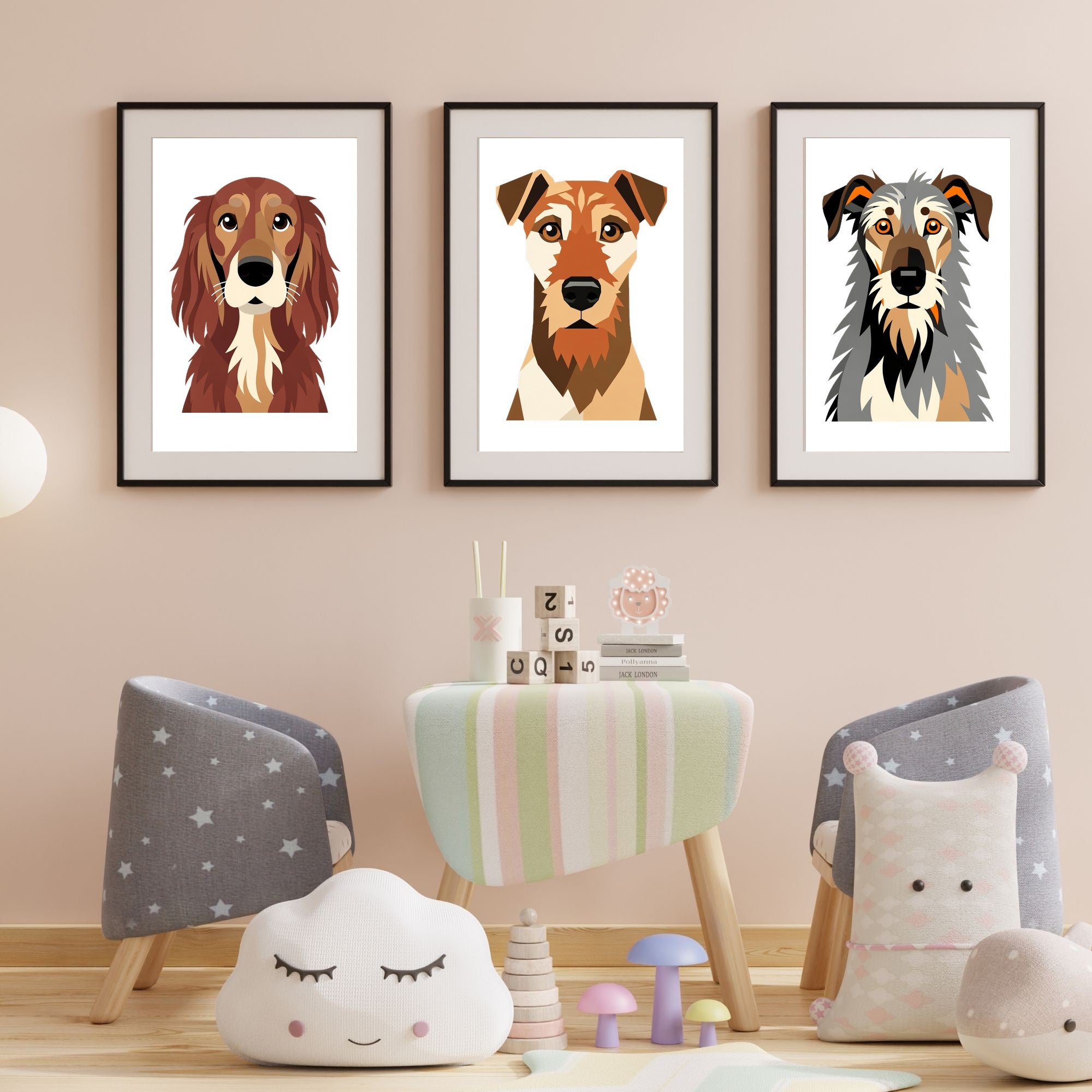 Bold Block Art Print - Framed Nursery Mockup