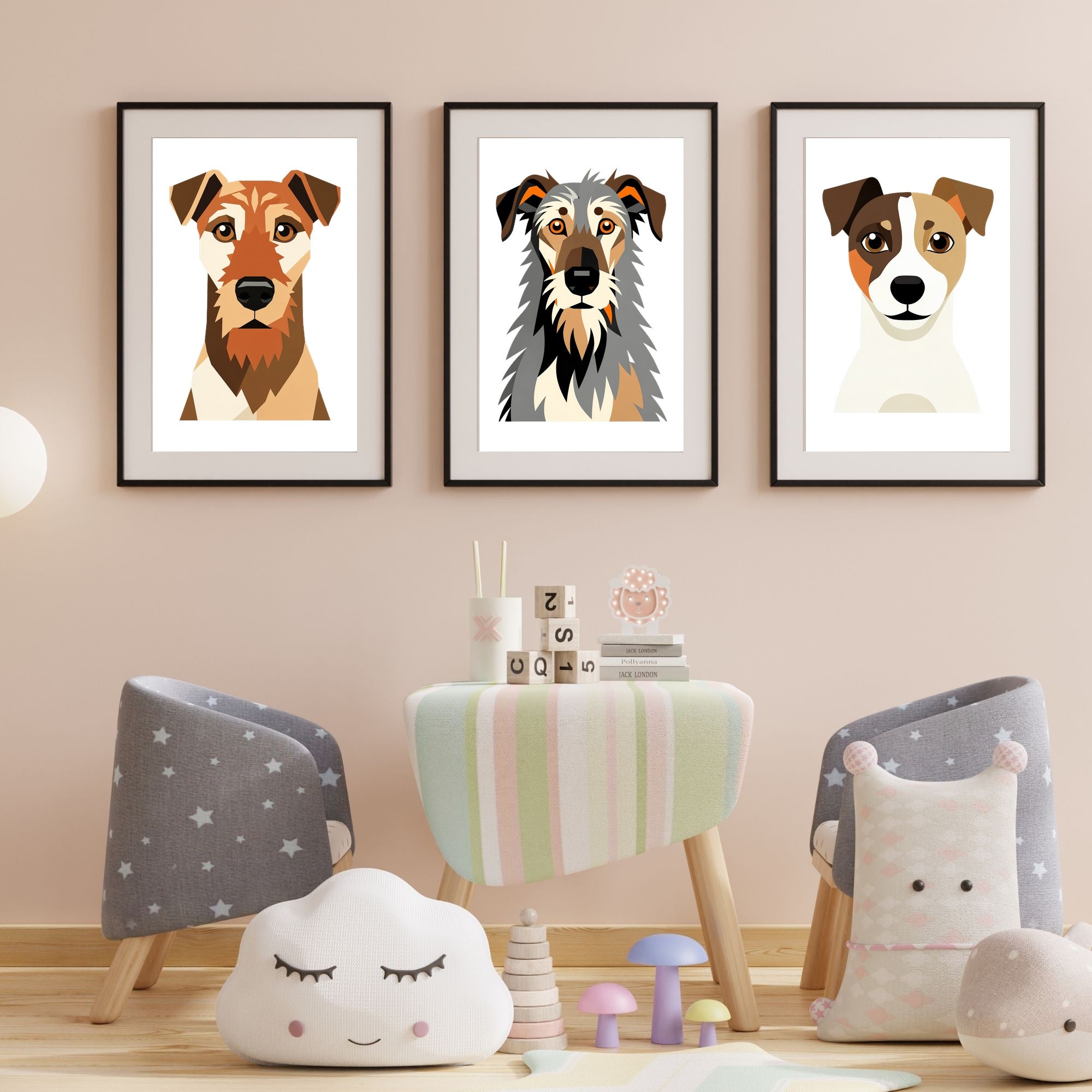 Bold Block Art Print - Framed Nursery Mockup