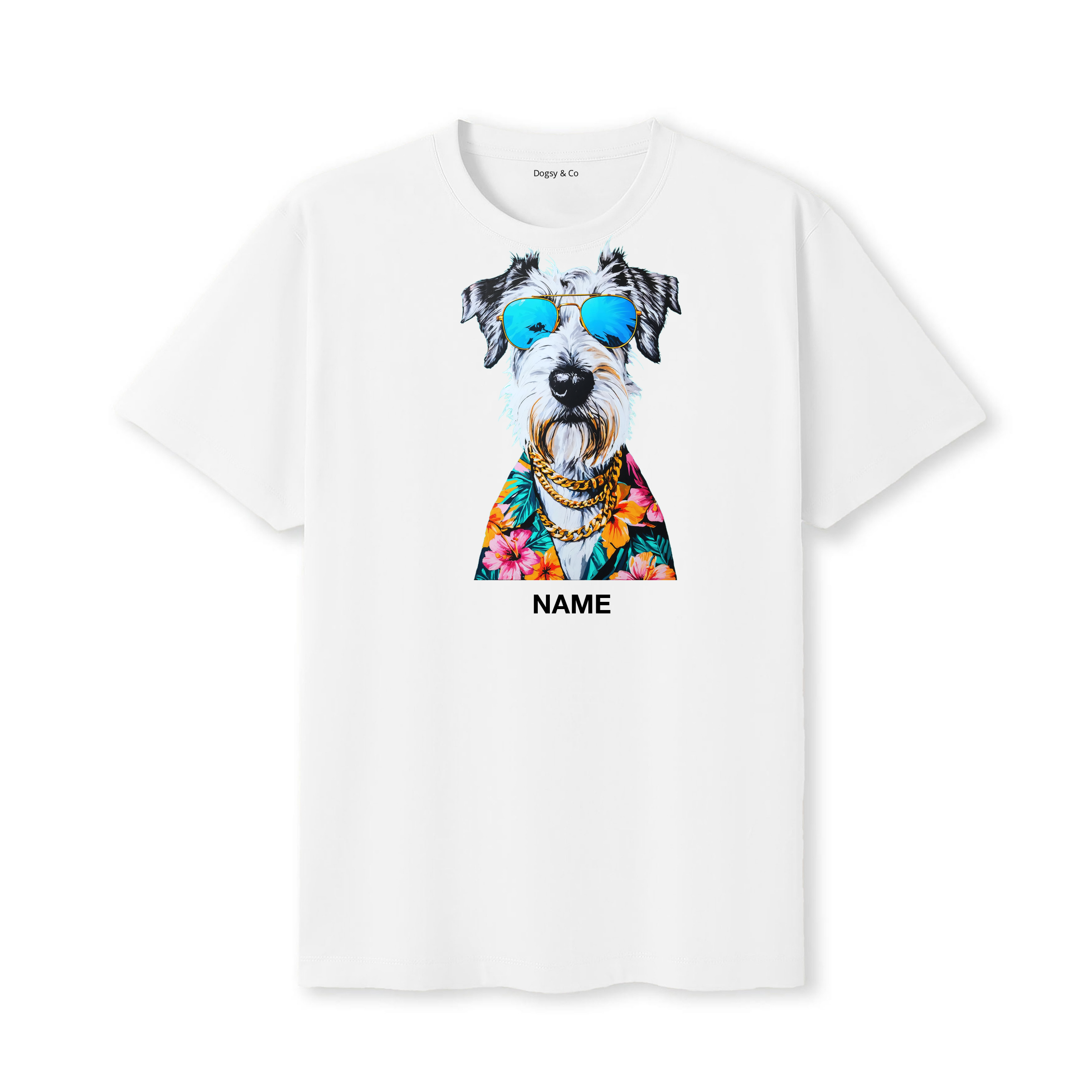 Irish Wolfhound Hawaii Dog Custom T-Shirt - White