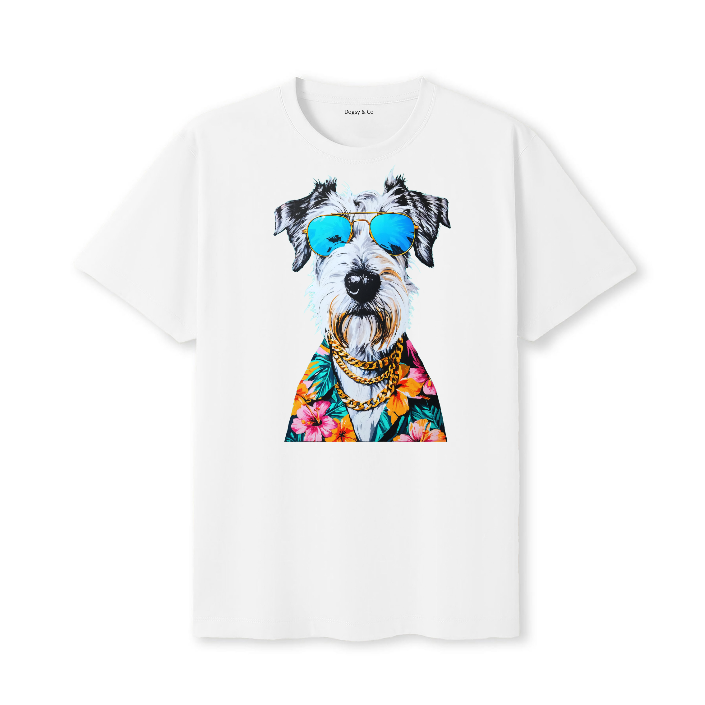 Irish Wolfhound Hawaii Dog T-Shirt - White