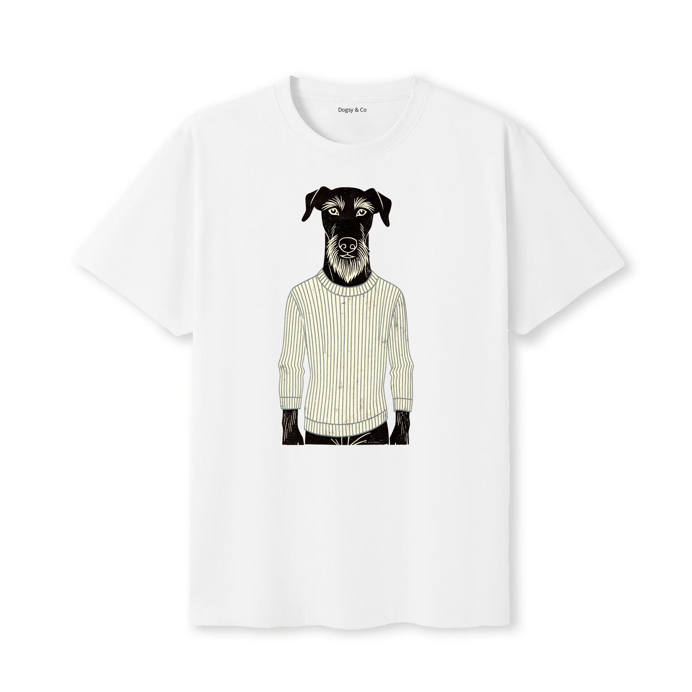 Irish Wolfhound Jumper Dog T-Shirt - White