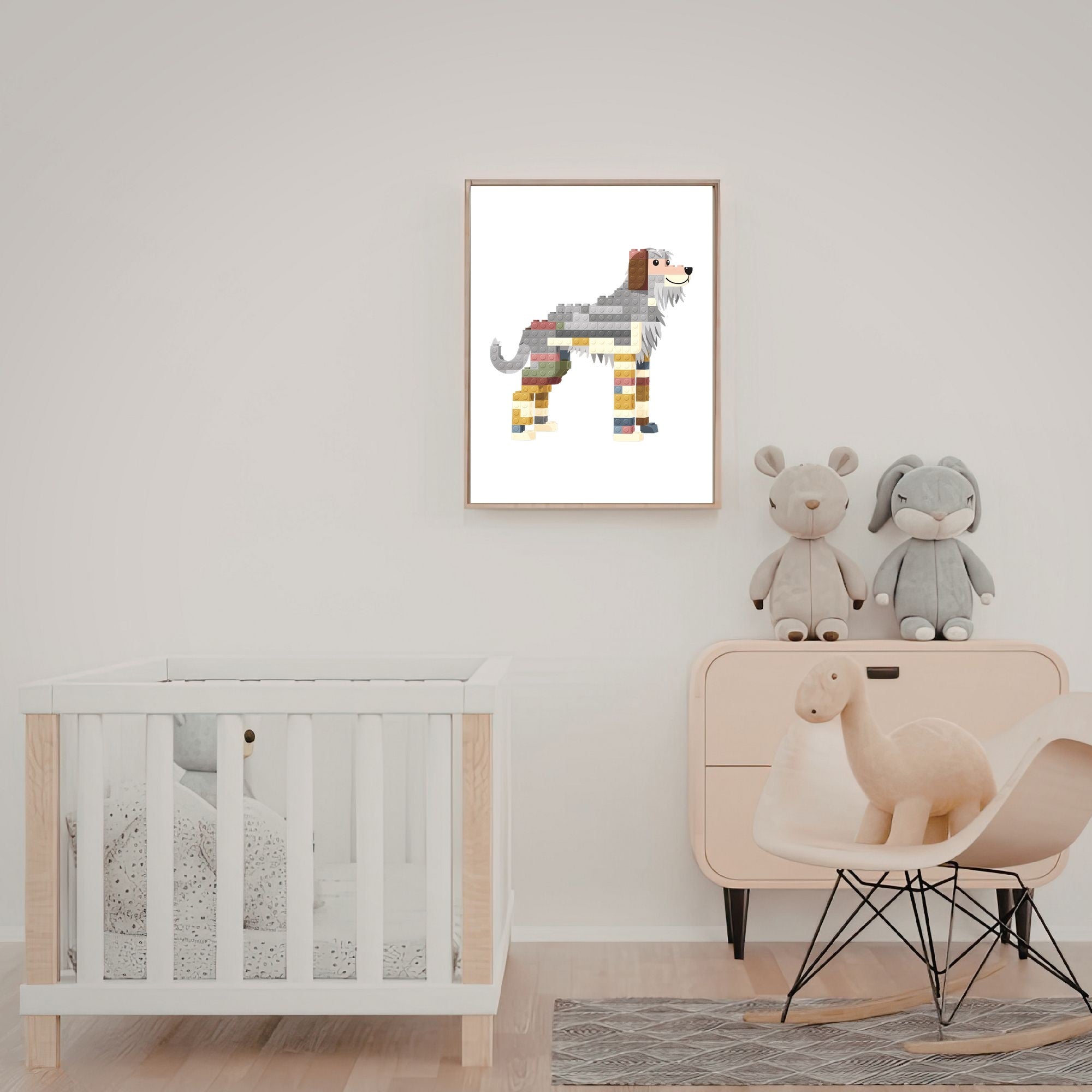 Irish Wolfhound Lego Dog - White