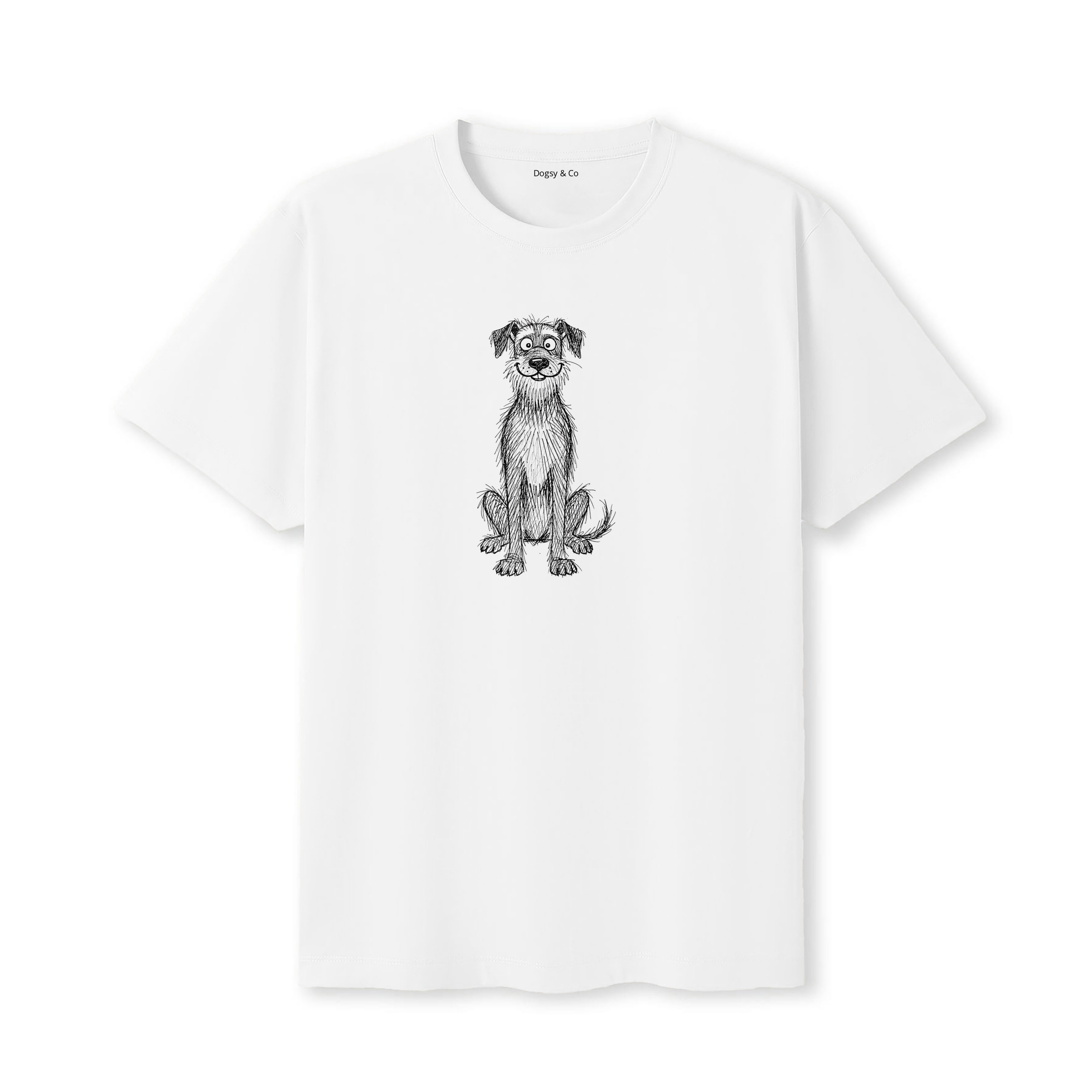 Irish Wolfhound Scraggy Dog T-Shirt - White