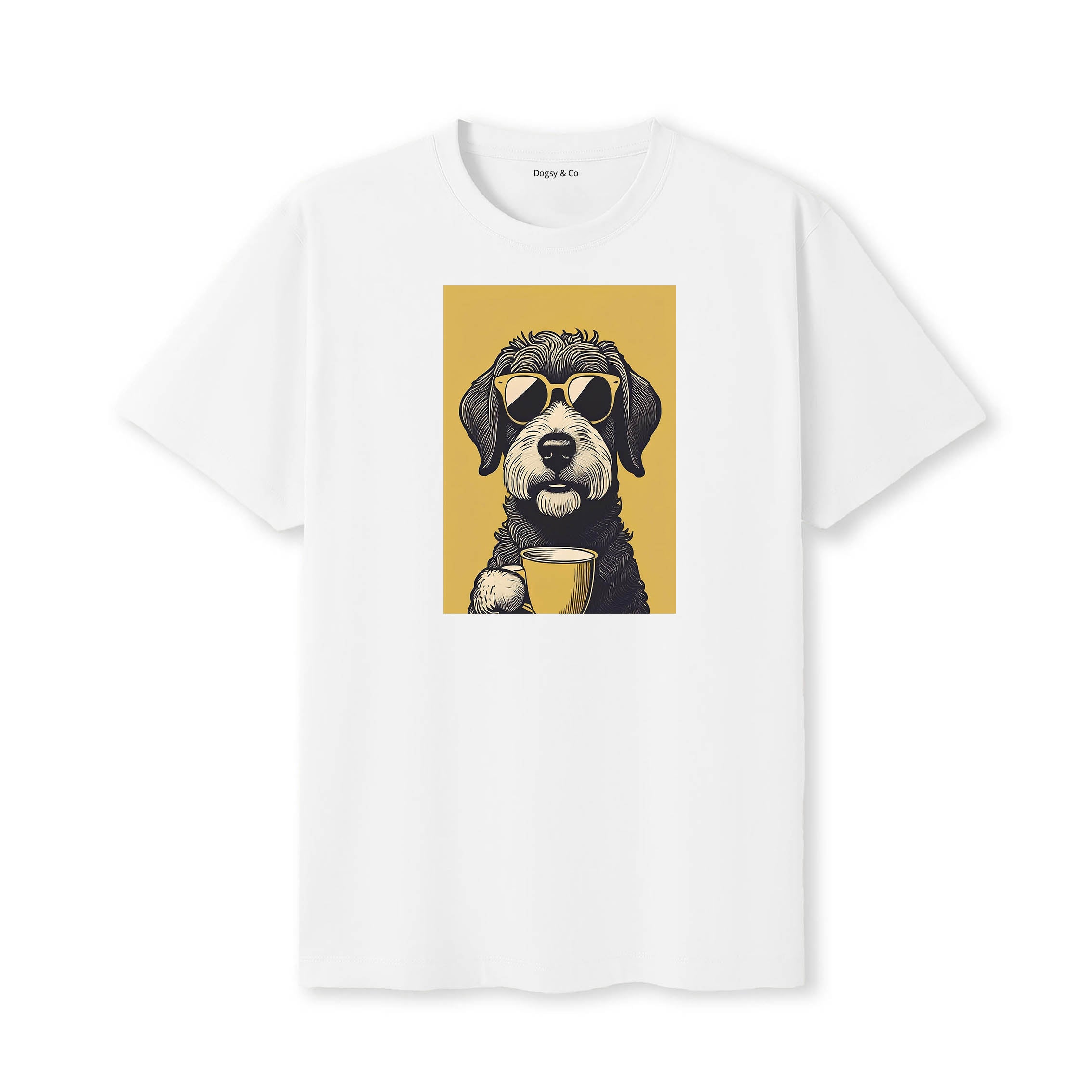 Jackapoo Coffee Dog T-Shirt White