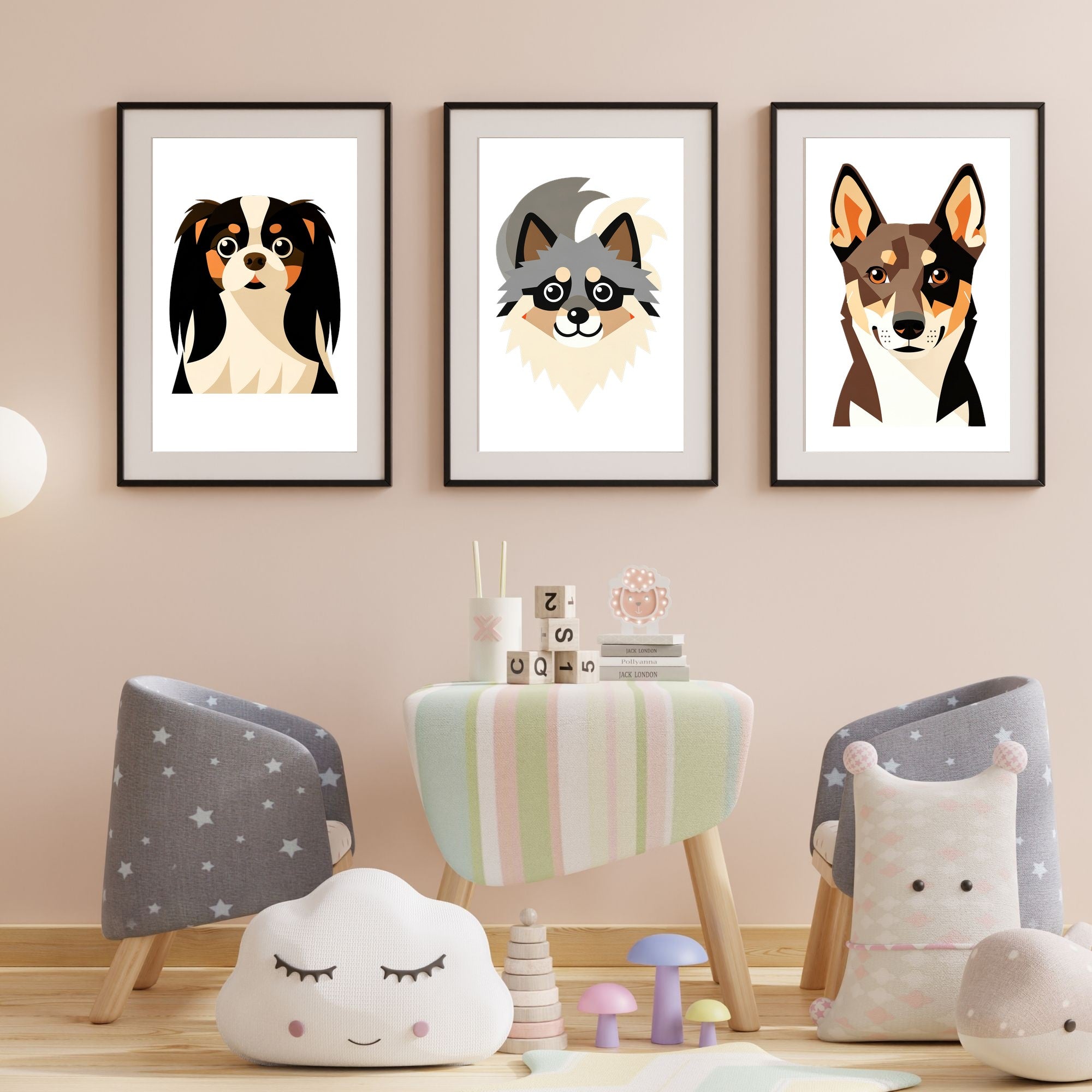 Bold Block Art Print - Framed Nursery Mockup