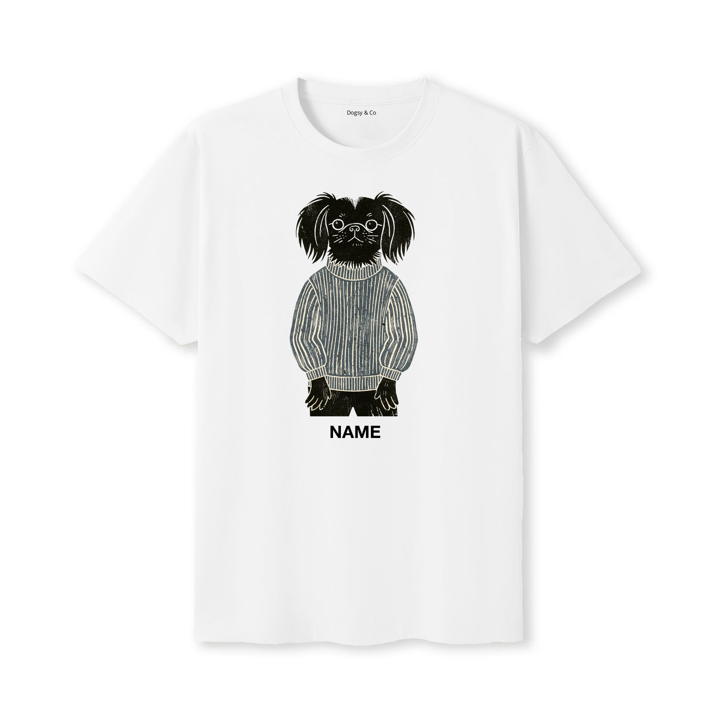 Japanese Chin Jumper Dog Custom T-Shirt - White
