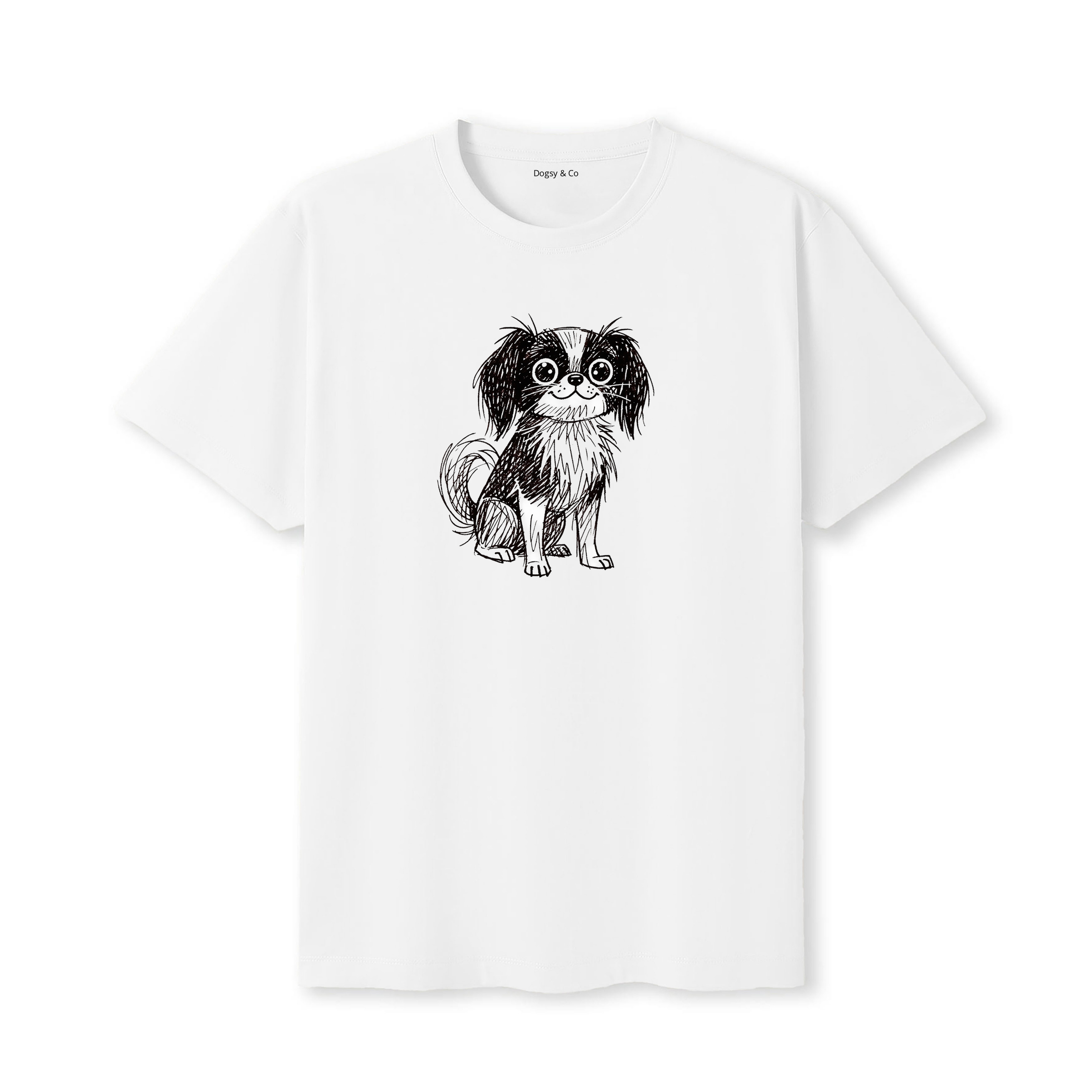 Japanese Chin Scraggy Dog T-Shirt - White