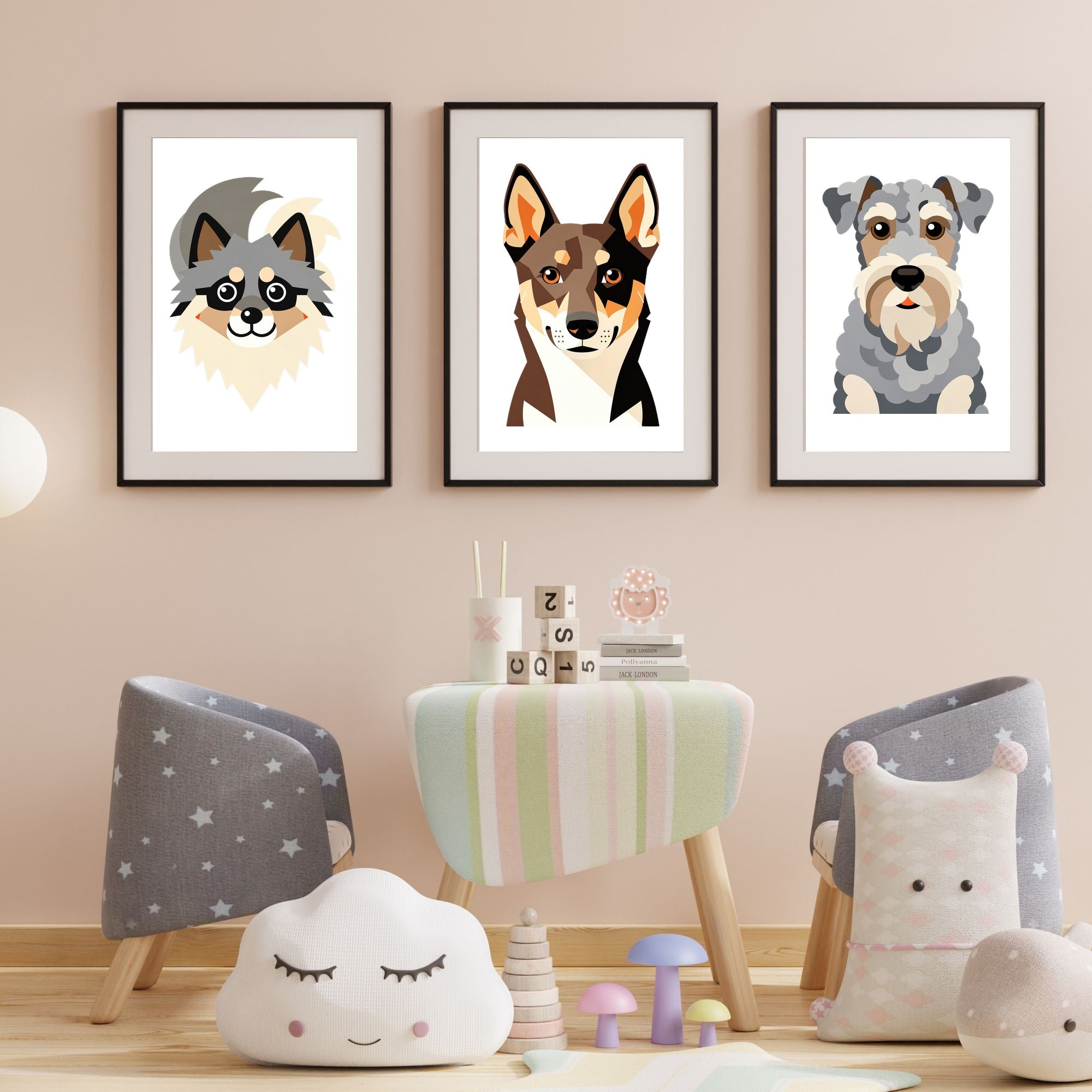Bold Block Art Print - Framed Nursery Mockup