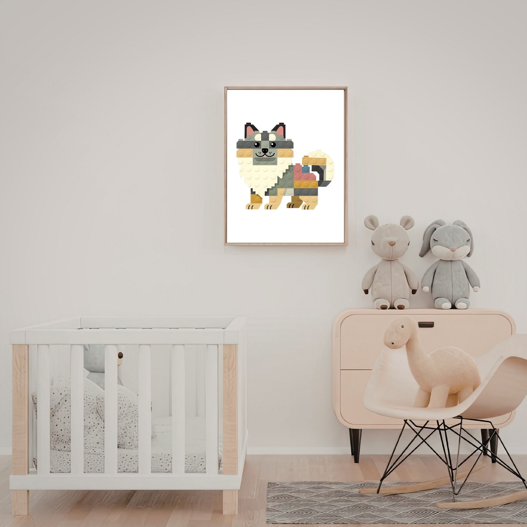 Keeshond Lego Dog - White