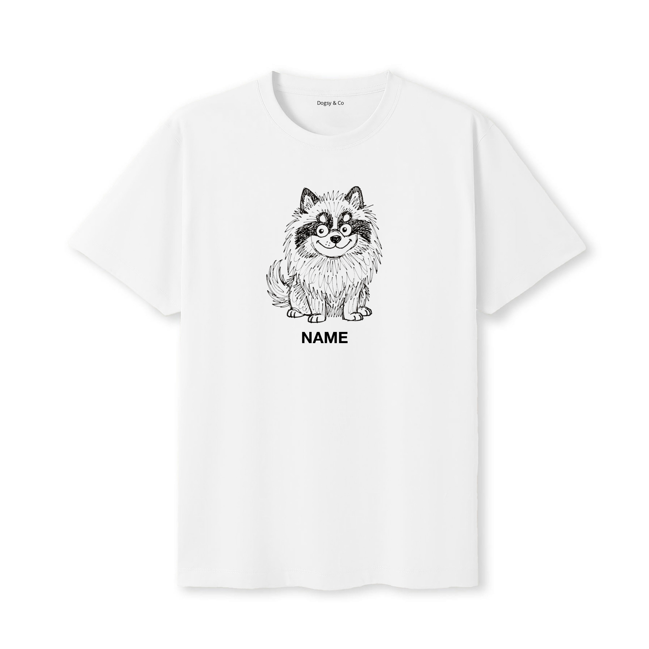 Keeshond Scraggy Dog Custom - White