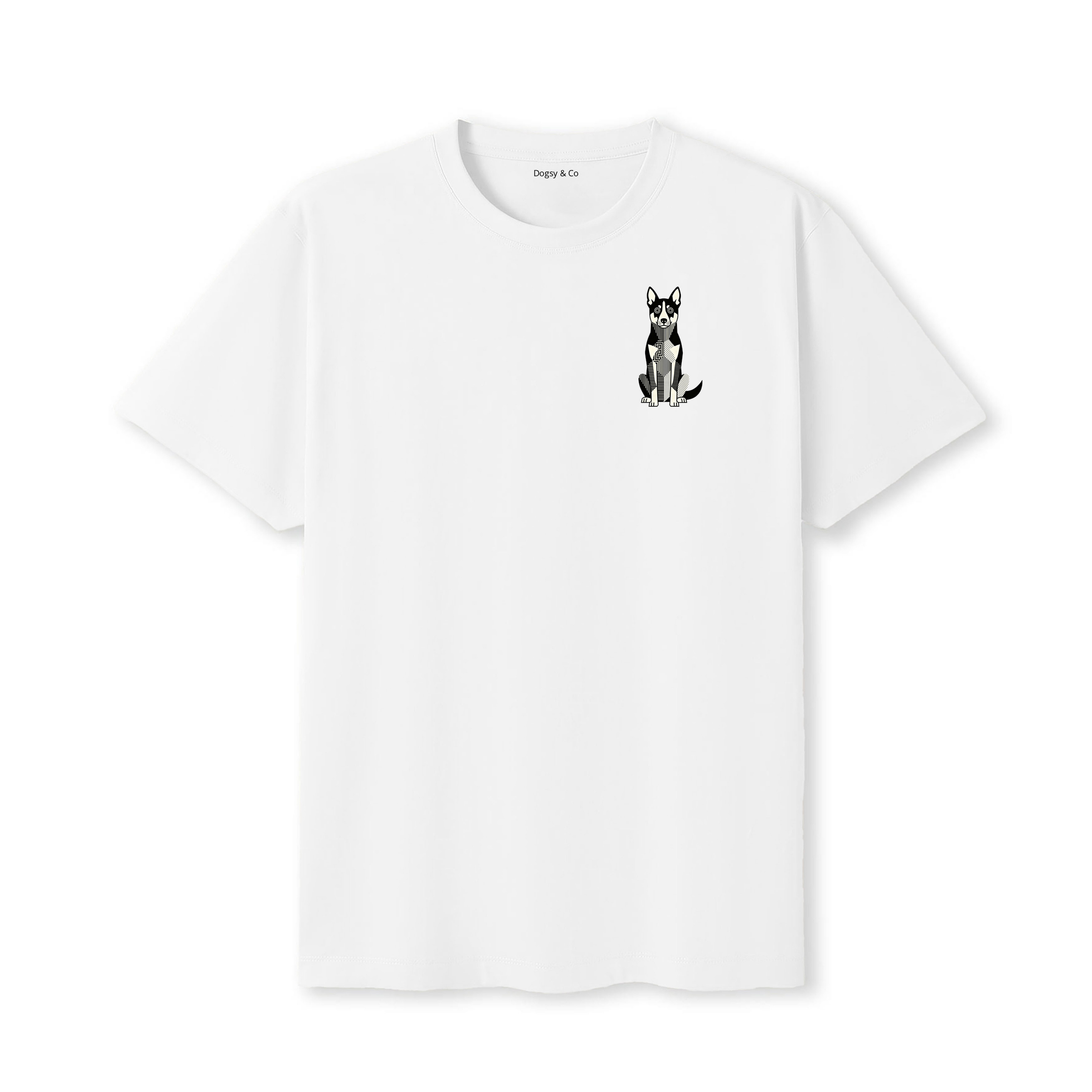 Kelpie Geometric Line T-Shirt - White