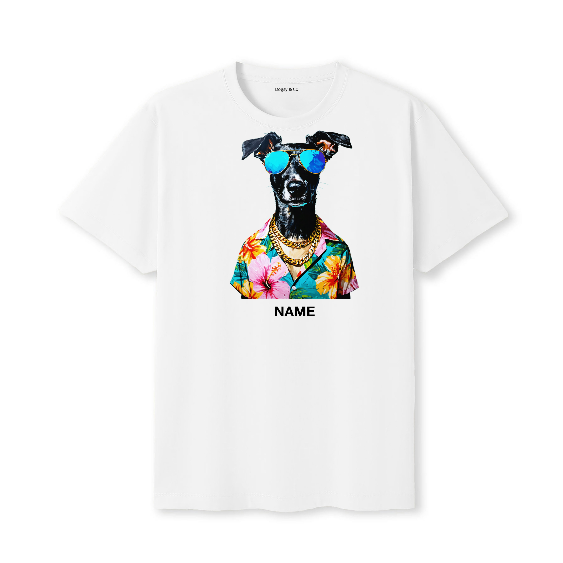 Kelpie Hawaii Dog Custom T-Shirt - White