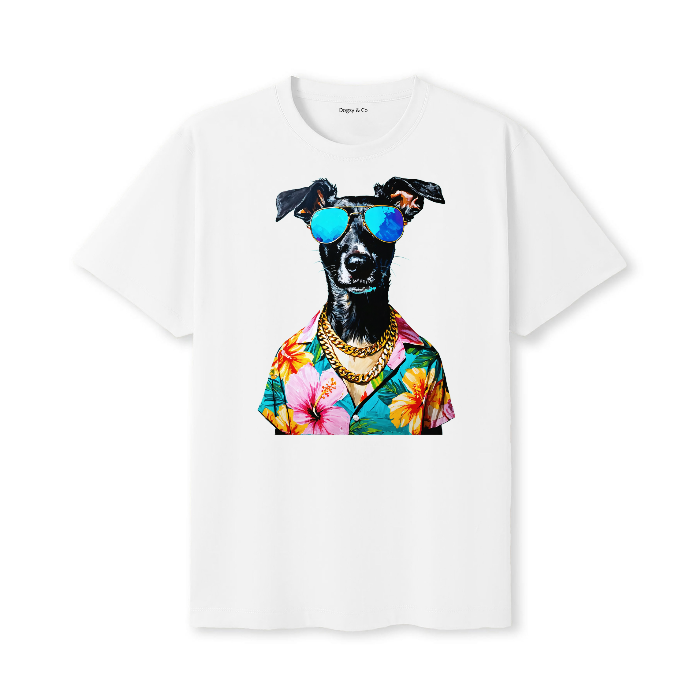 Kelpie Hawaii Dog T-Shirt - White