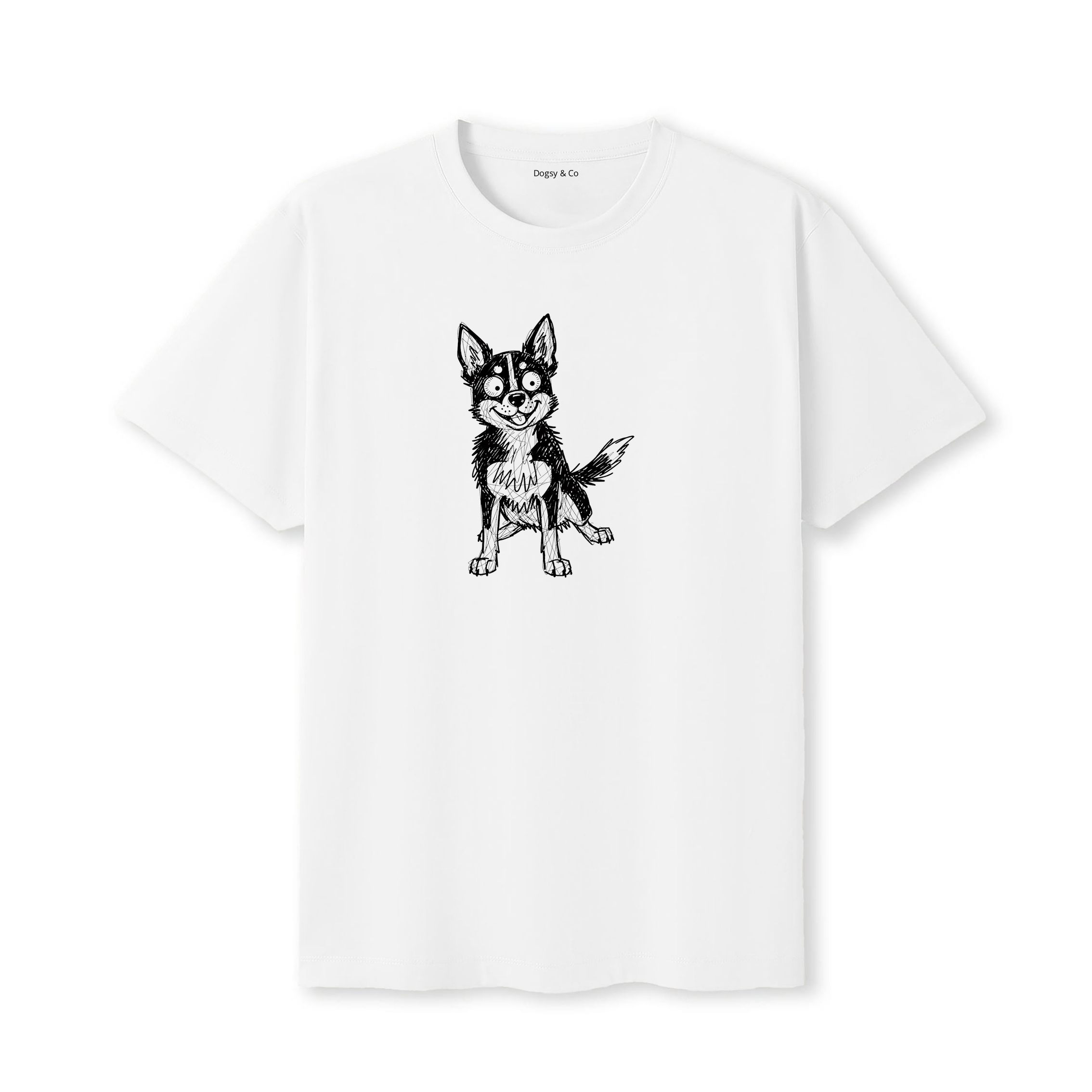Kelpie Scraggy Dog T-Shirt - White